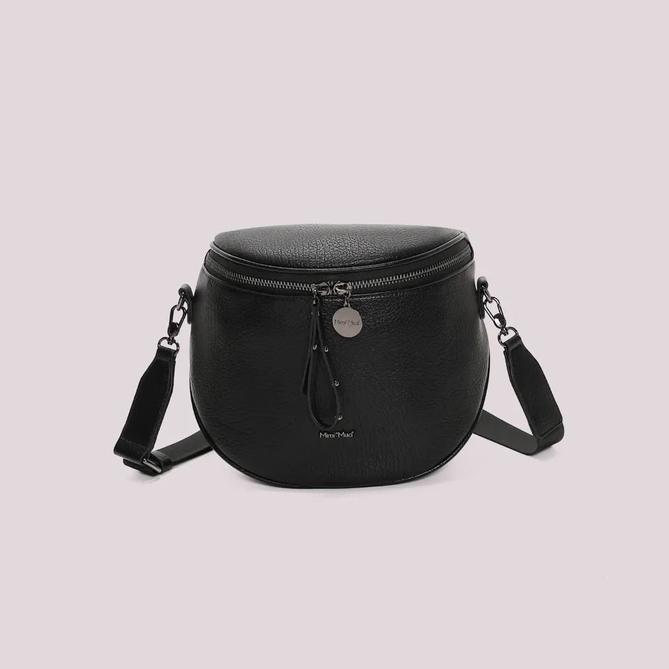 Mimi Mua Borsa Marsupio Grande Tracolla Logata Nero