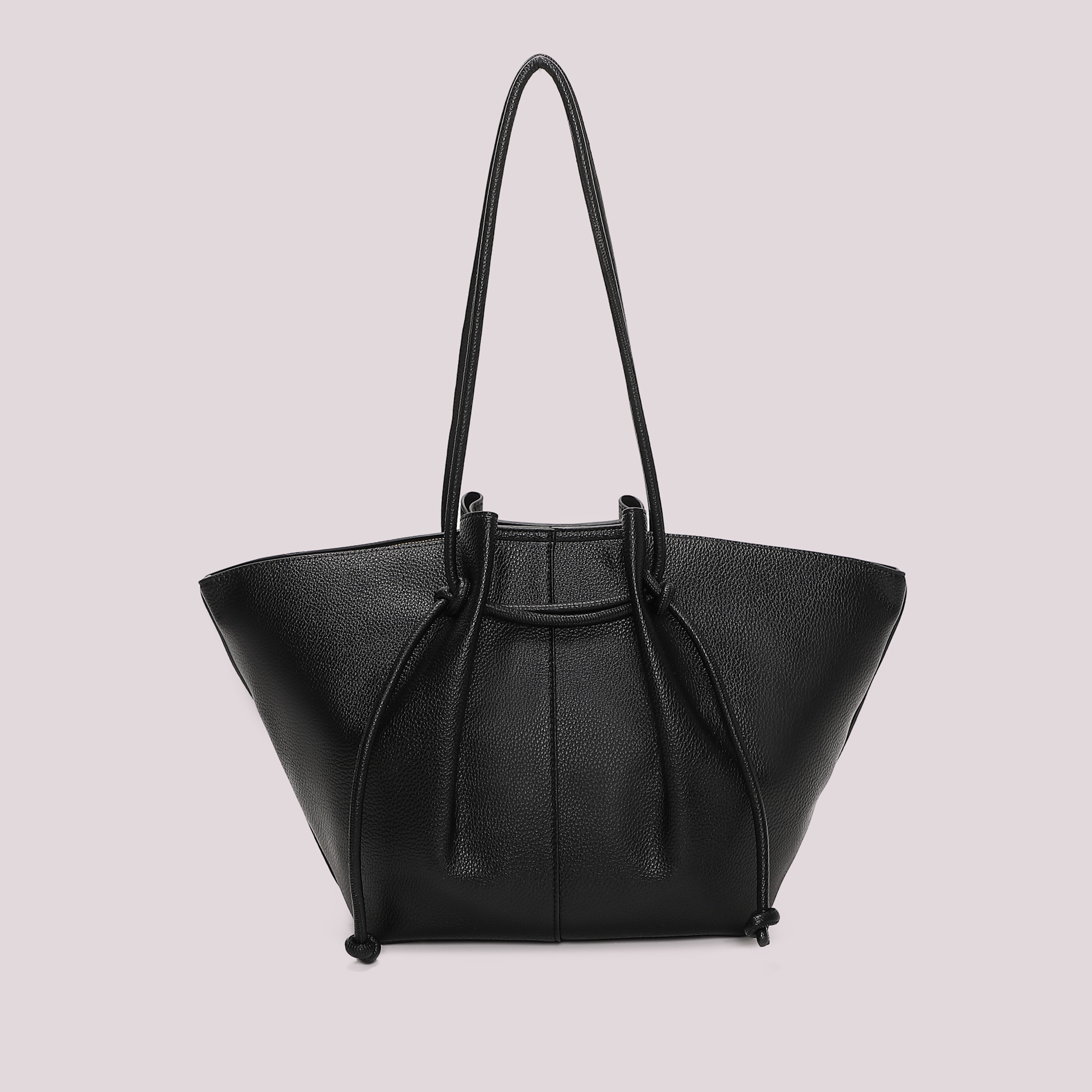 Mimi Mua Borsa Spalla Grande Lacci Lunghi Nero
