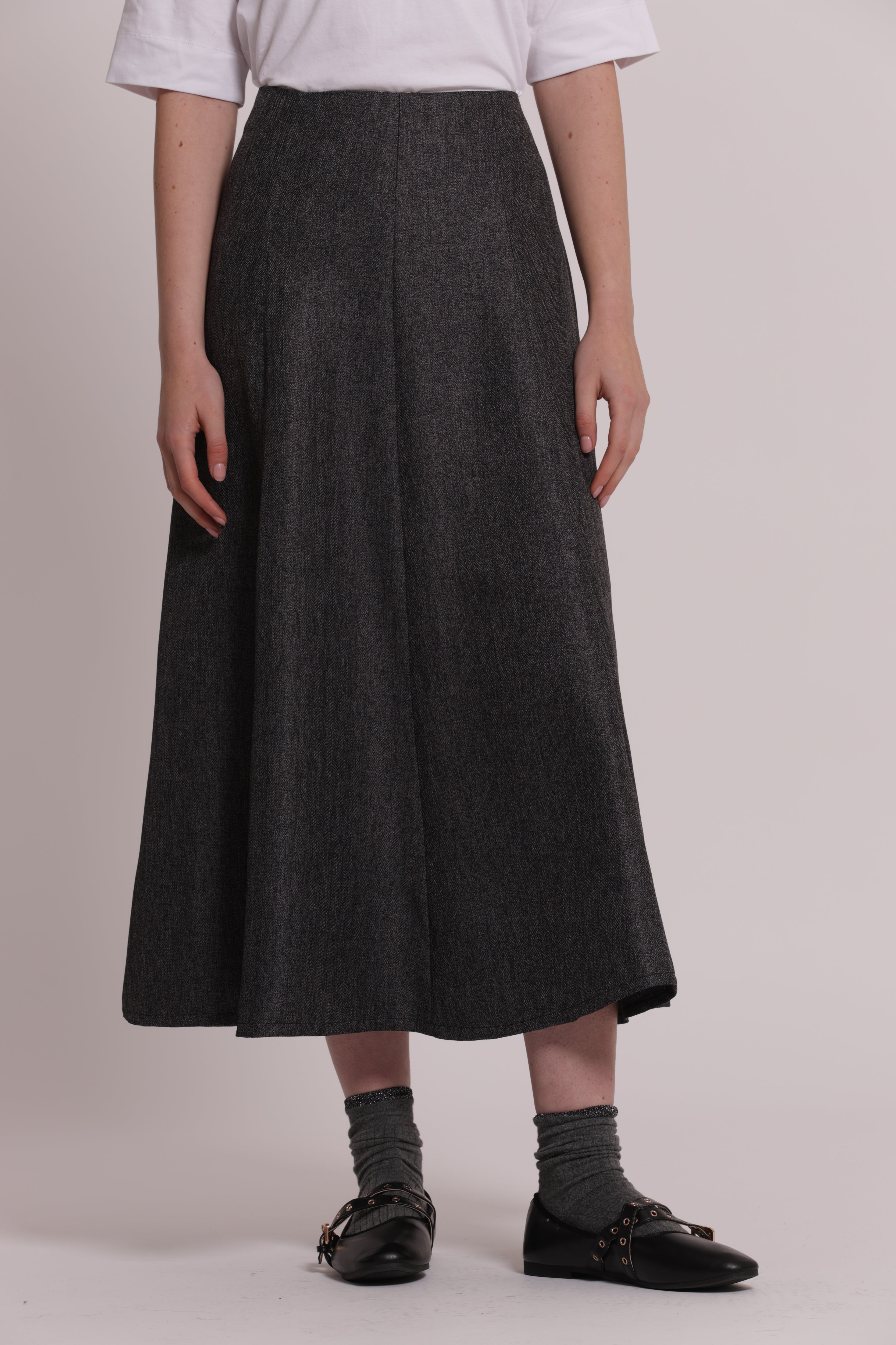 Mimi Mua Gonna Midi con Zip sul Retro Moro