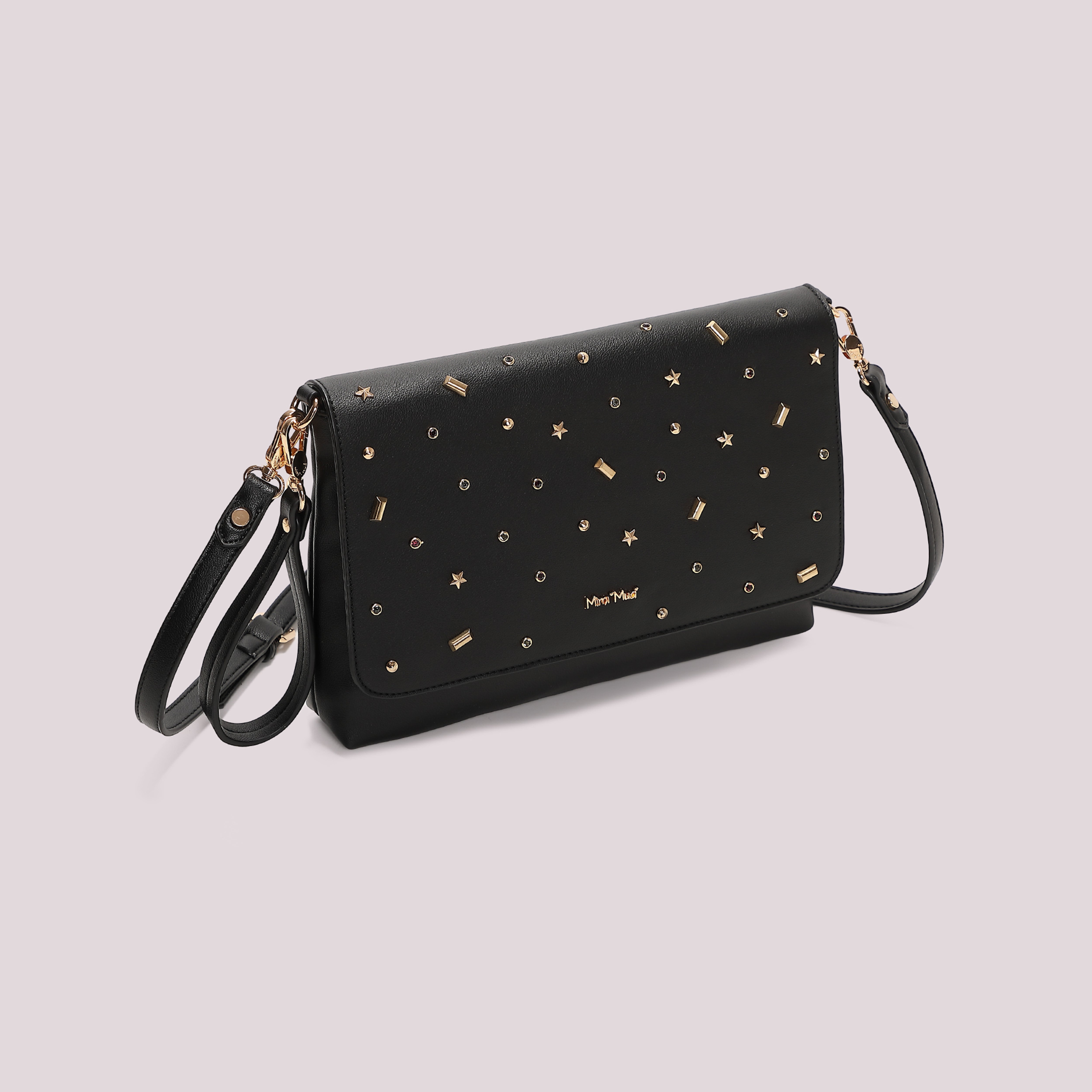 Mimi Mua Borsa Busta Applicazioni Nero 28cm