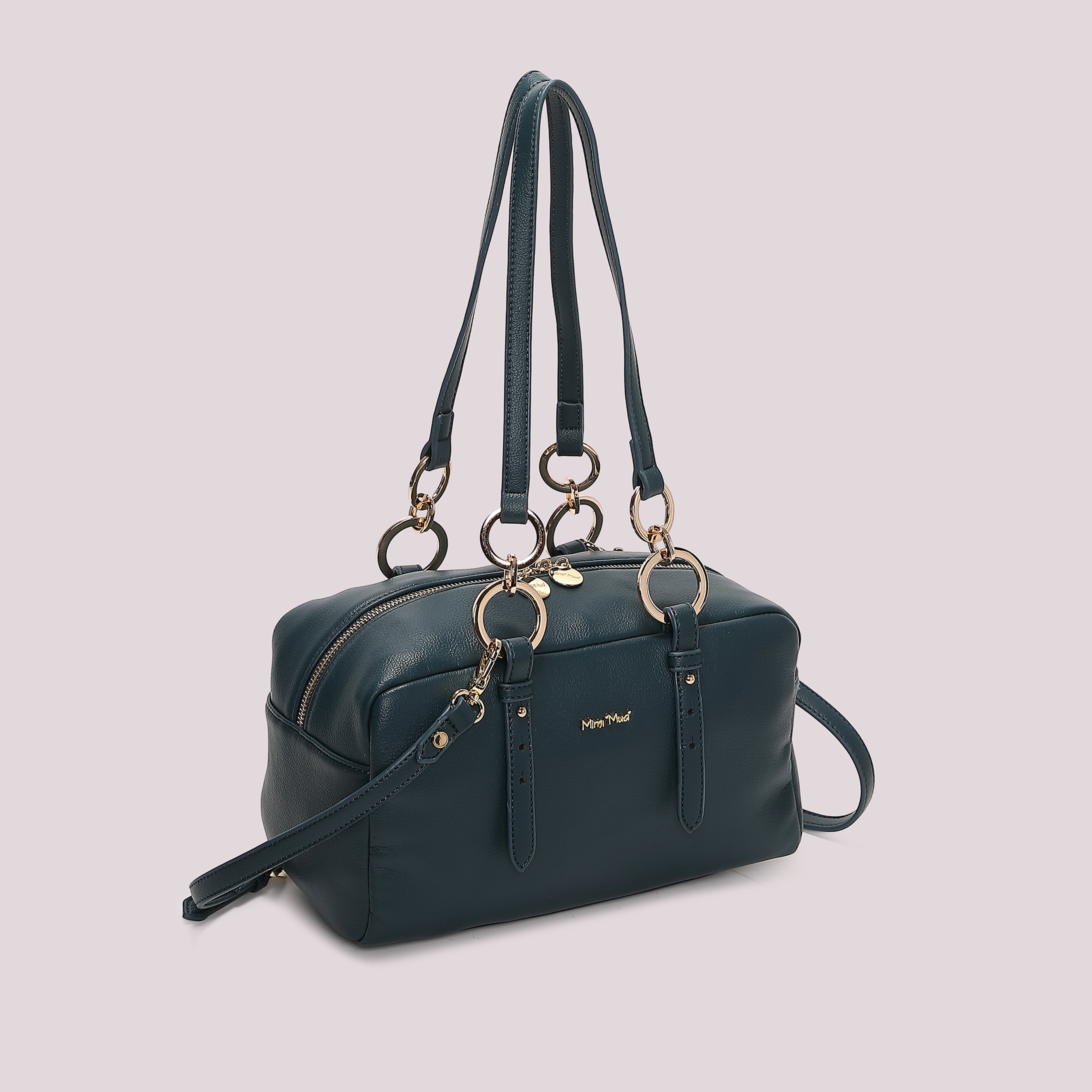 Mimi Mua Borsa Spalla Anelli borsa a spalla nero compatta