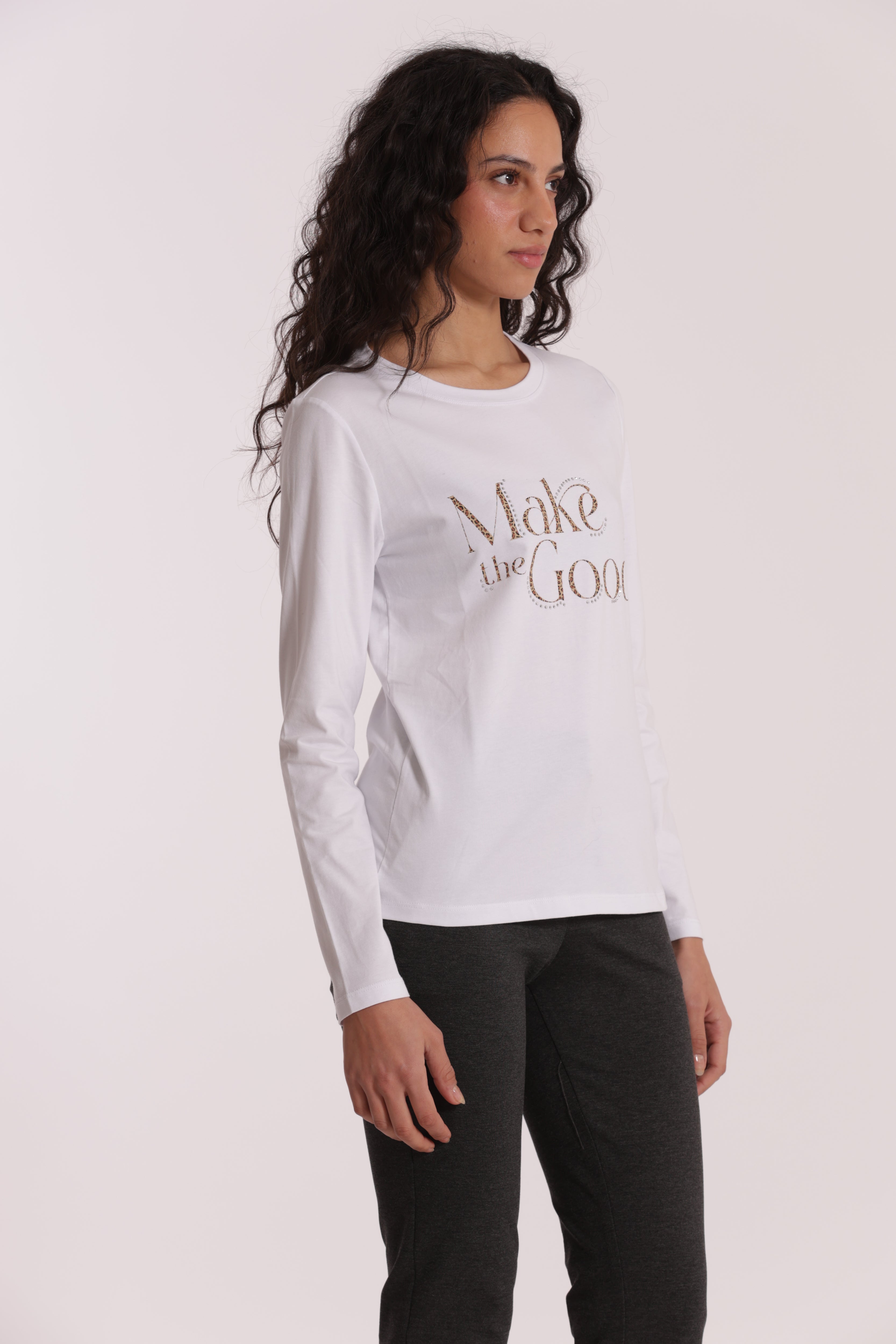 Mimi Mua Make The Good t-shirt bianca cotone