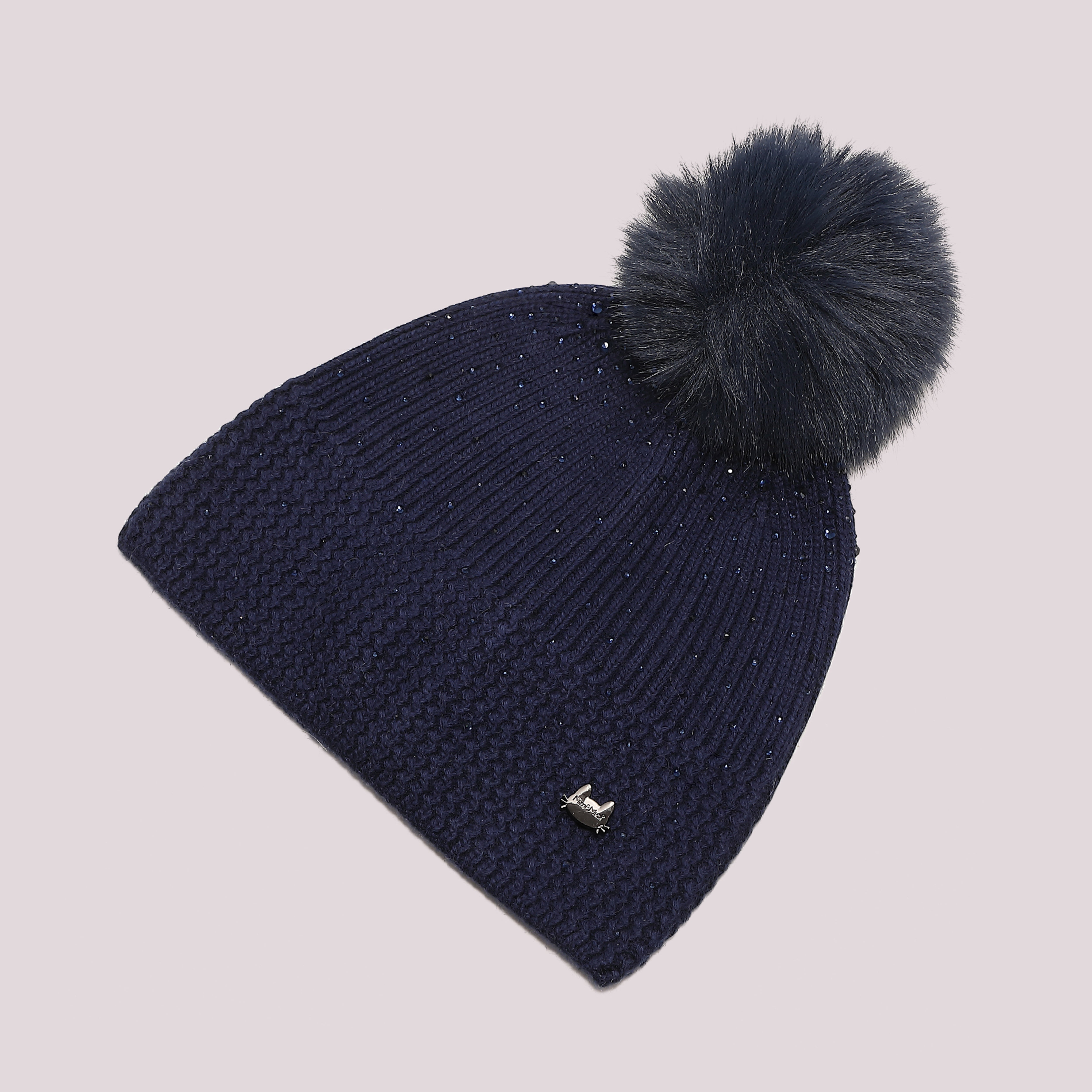 Mimi Mua Berretto Pioggia di Strass e Pon Pon cappello bianco