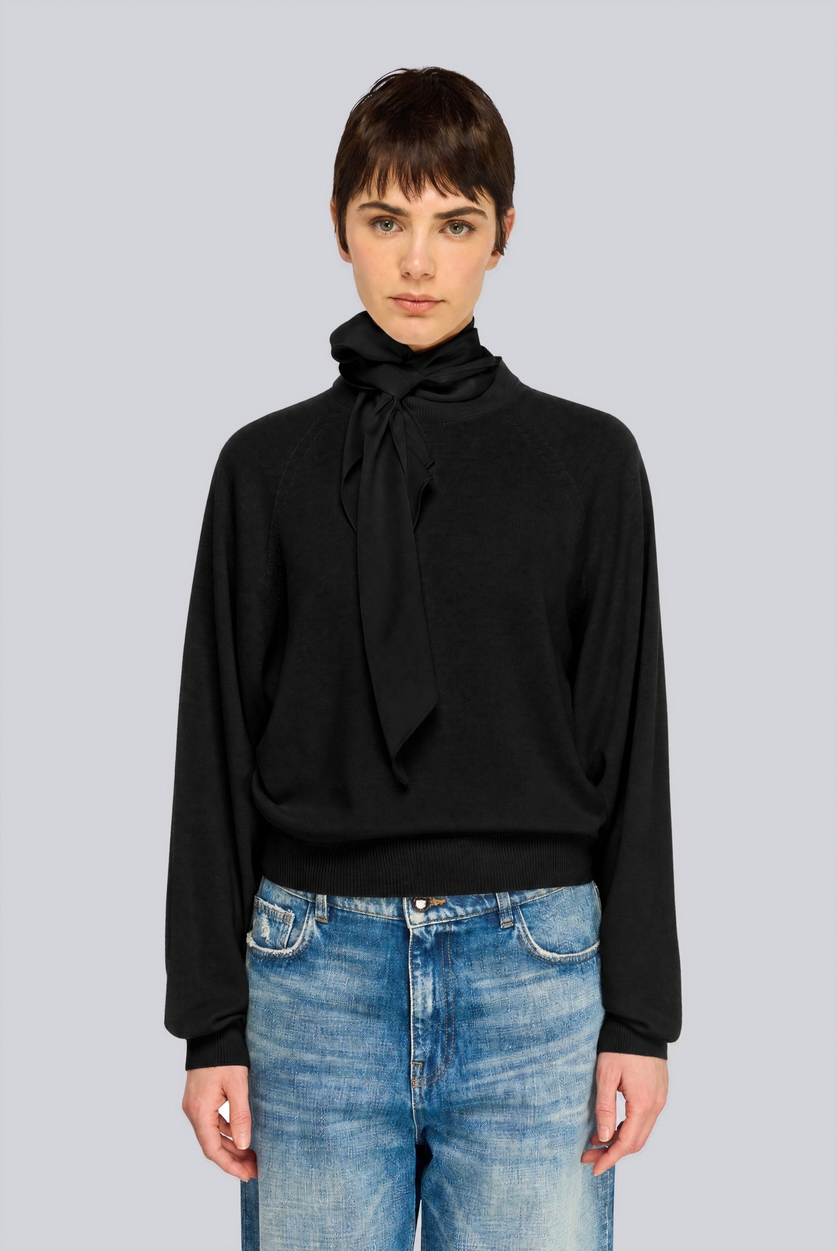 Semicouture Kathi maglia burro lana sciarpa