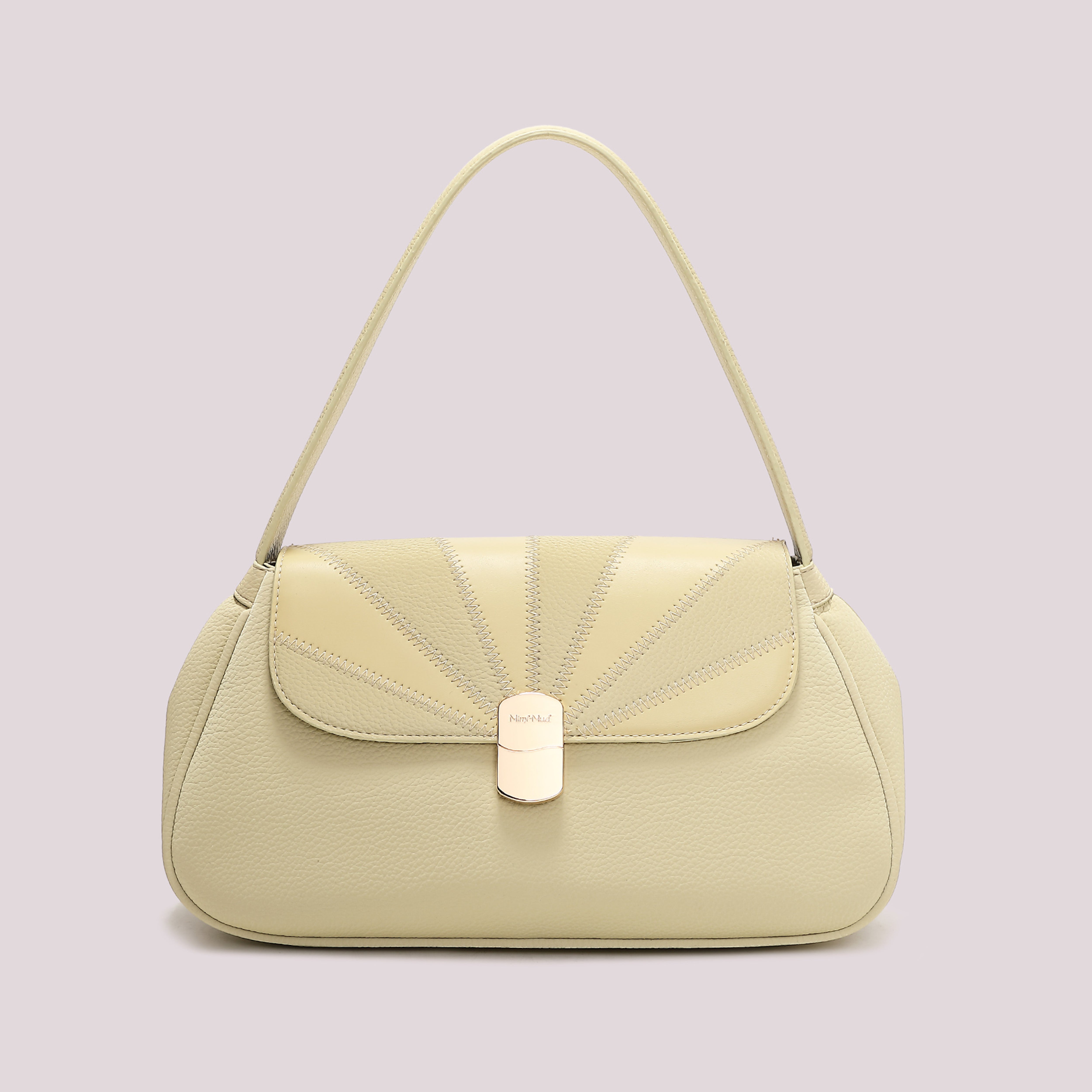 Mimi Mua Borsa a Spalla Patchwork Bianca con patta