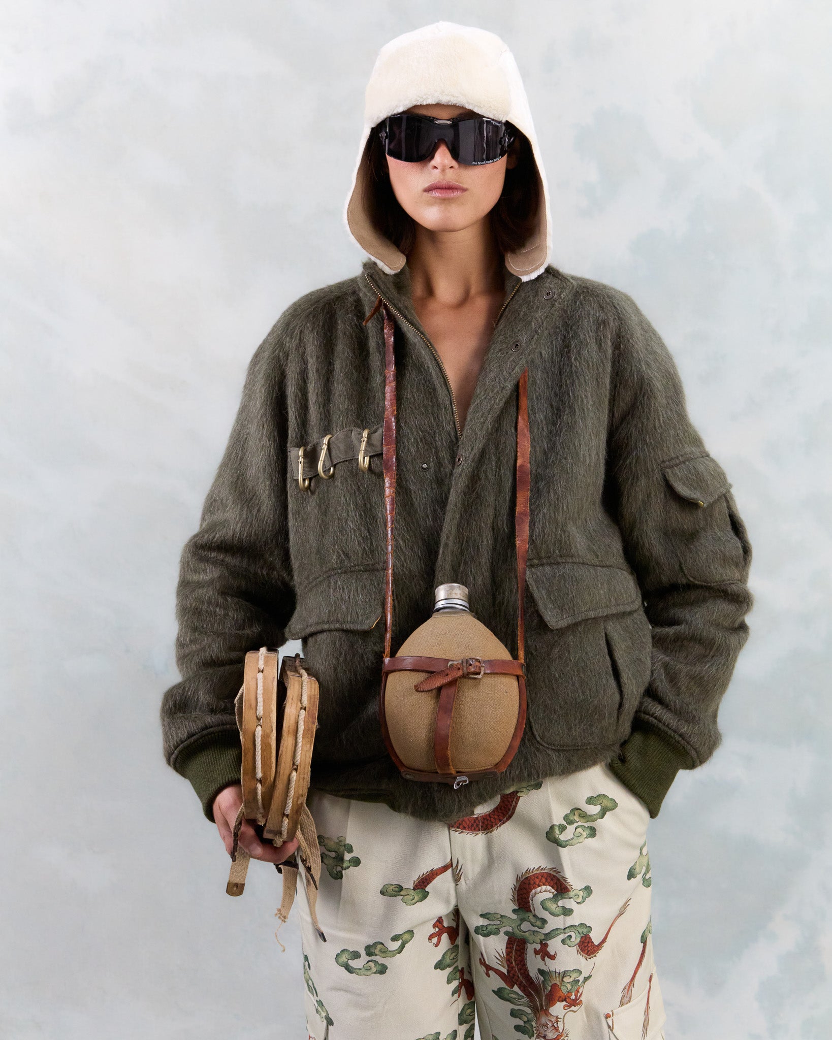 GiglioTigrato Everest bomber verde in lana imbottito