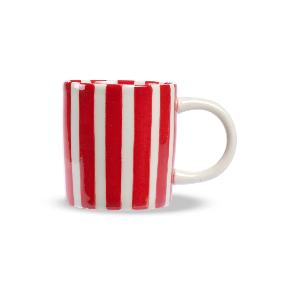 On Earth Righe mug ceramica gialla 9 cm rigata