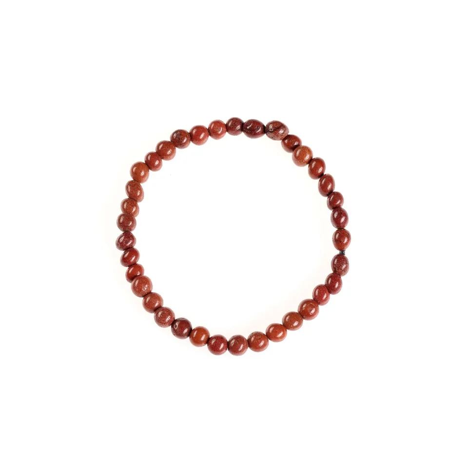On Earth Connection bracciale diaspro marrone elastico