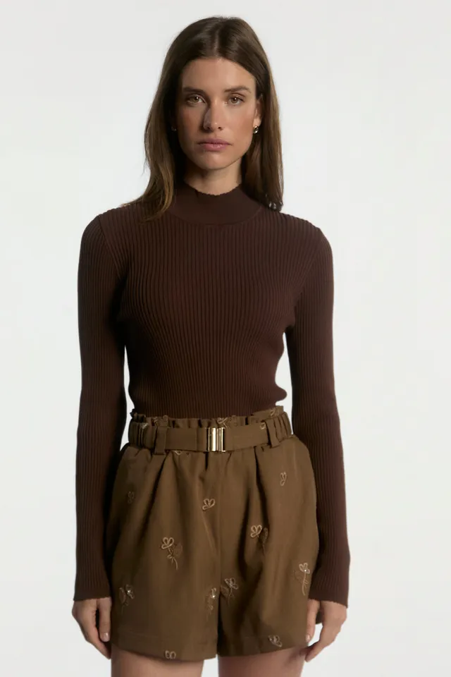 Aaiko Jaro top marrone fudge lupetto