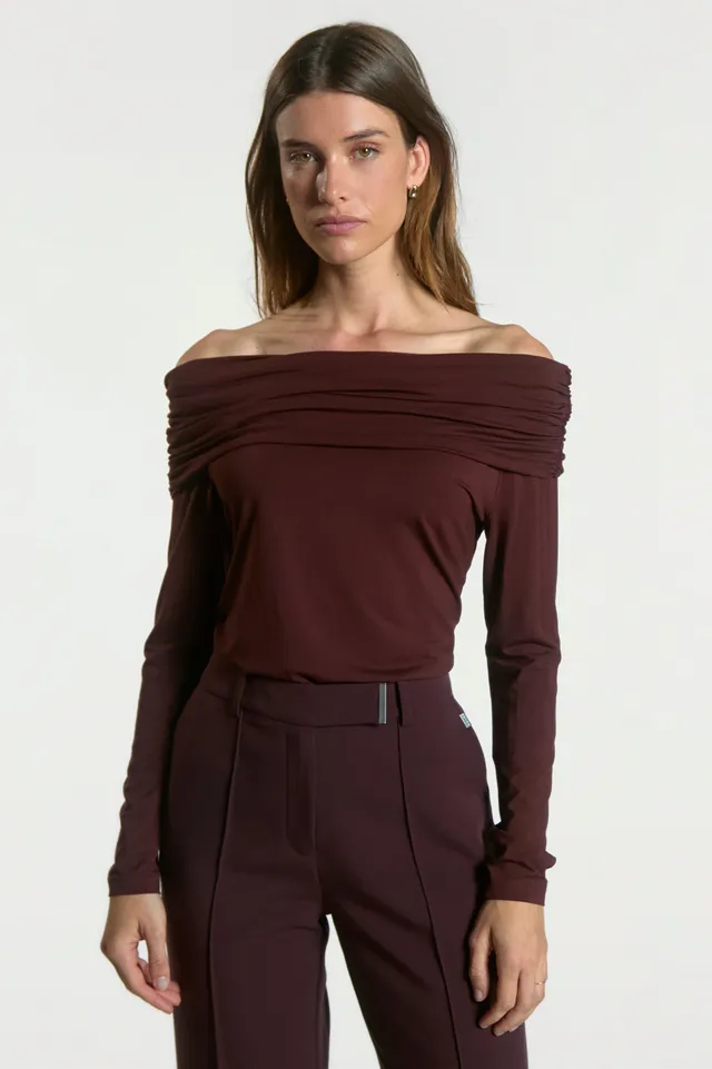 Aaiko Josie top bordeaux BORDEAUX spalle scoperte