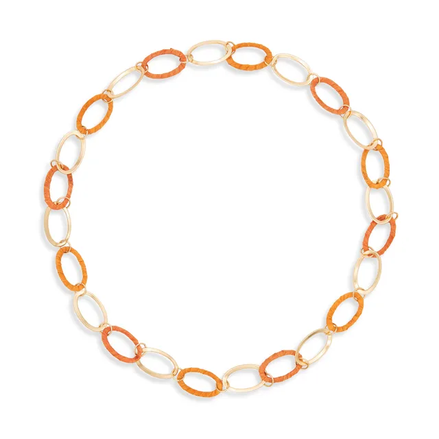 On Earth Cooperative Collection Pesca collana ferro carta arancio 75 cm
