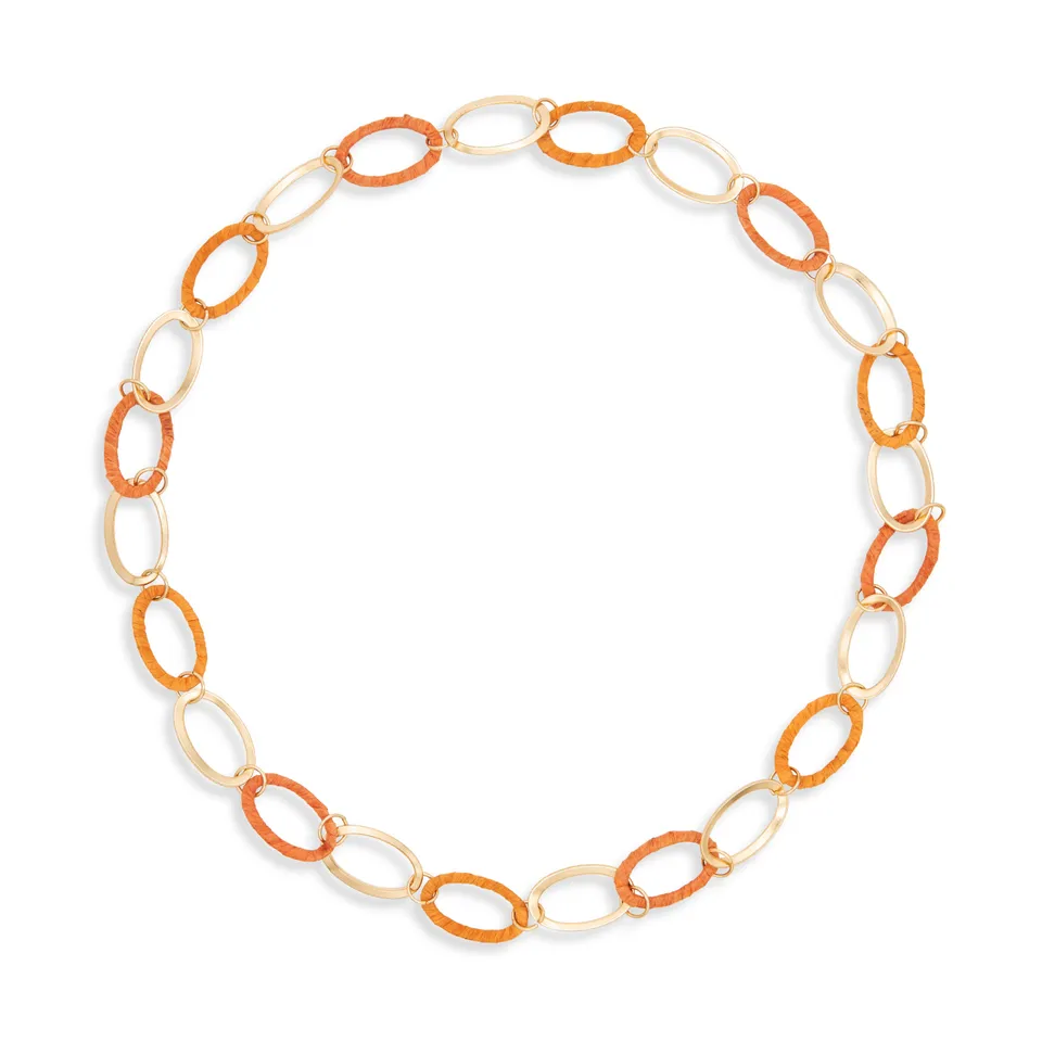 On Earth Cooperative Collection Pesca collana ferro carta arancio 75 cm