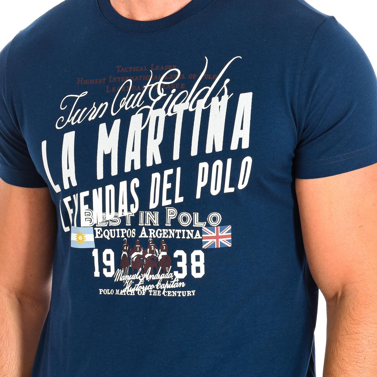 La Martina T-Shirt Uomo Blu Cotone Girocollo