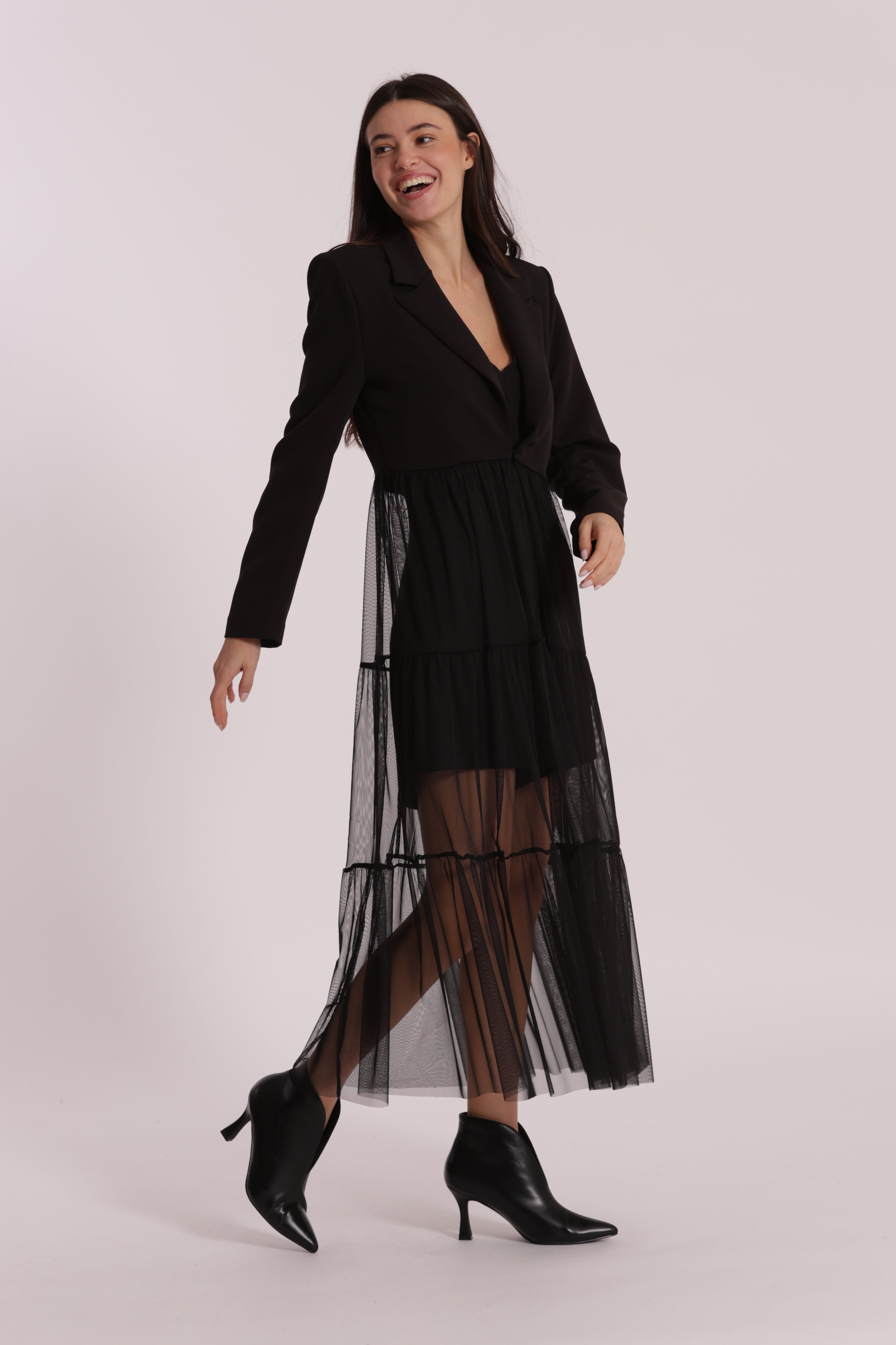Mimi Mua Giacca Lunga giacca tulle nero