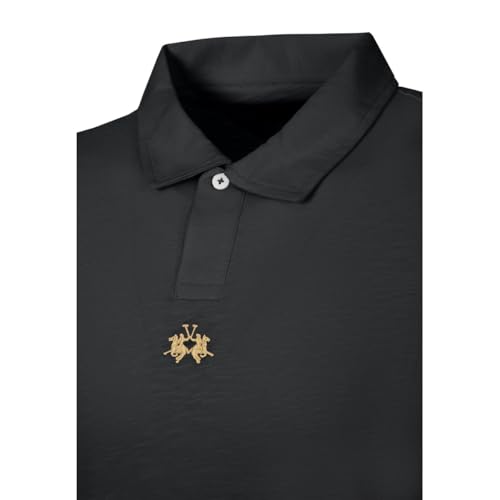 La Martina CCMP05 JS259 Polo Nera Jersey Fiammato