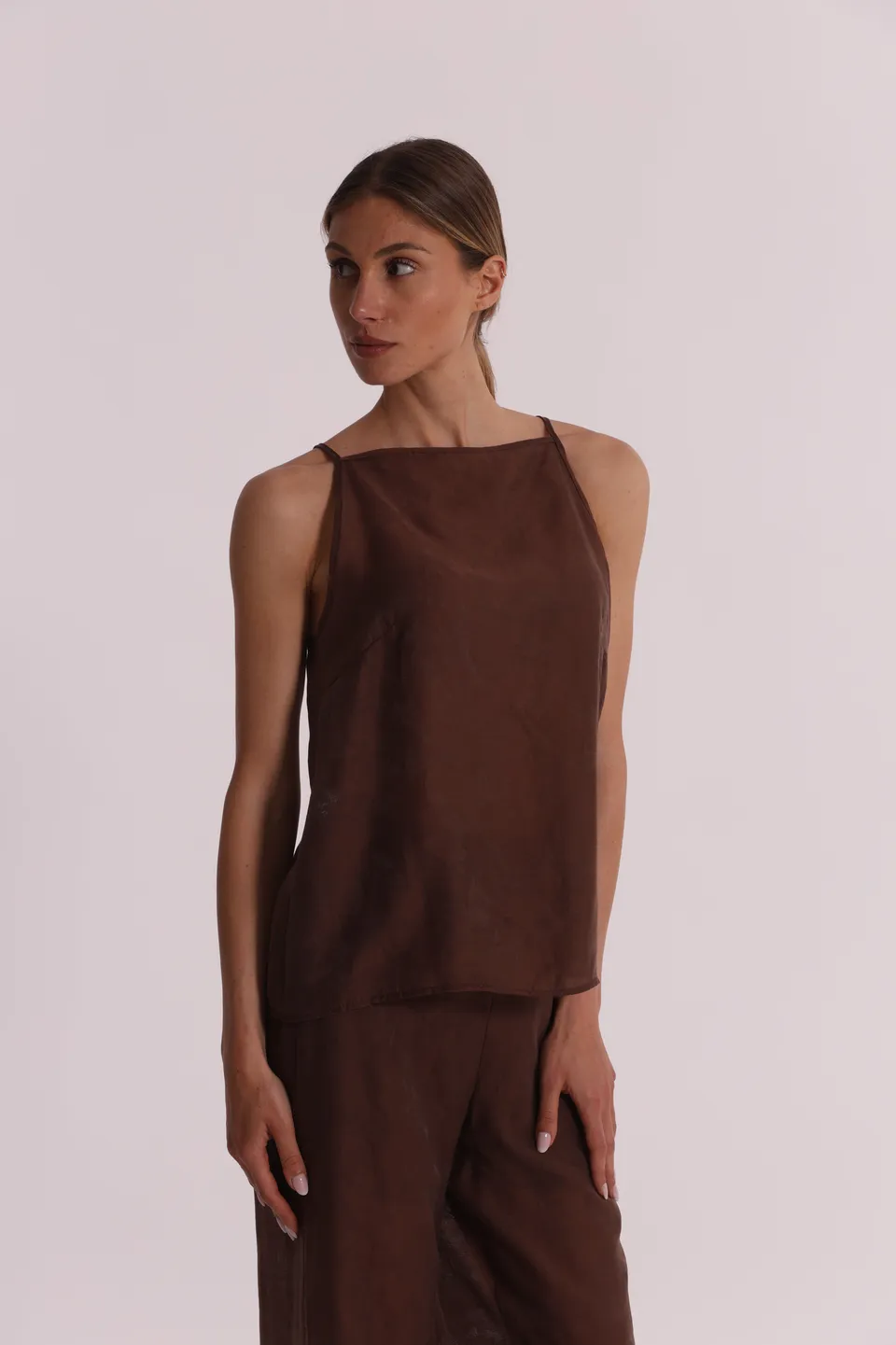 Mimi Mua Top Jacquard in Lyocell Rosa