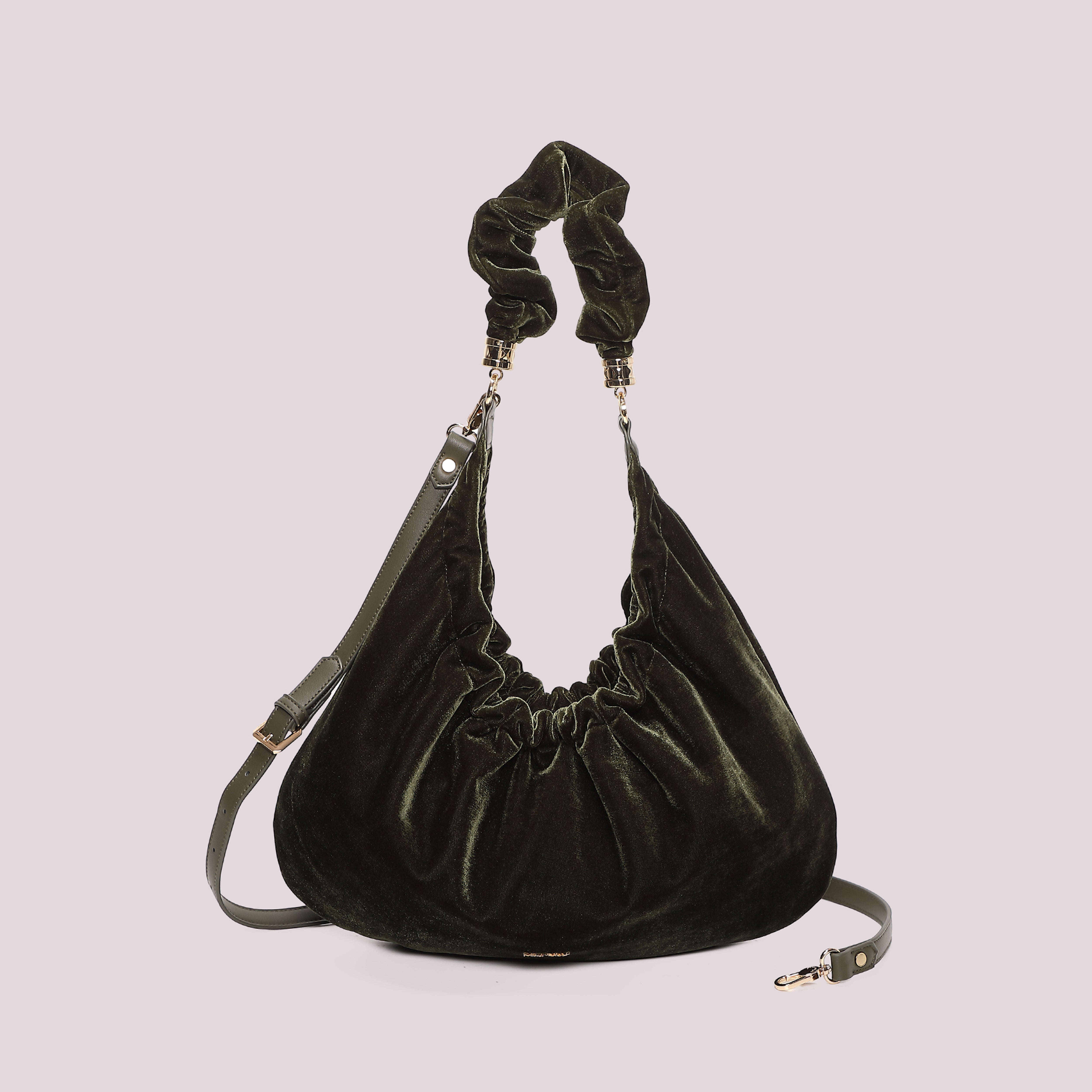 Mimi Mua Borsa Sacca Velluto Nero 43cm Tracolla
