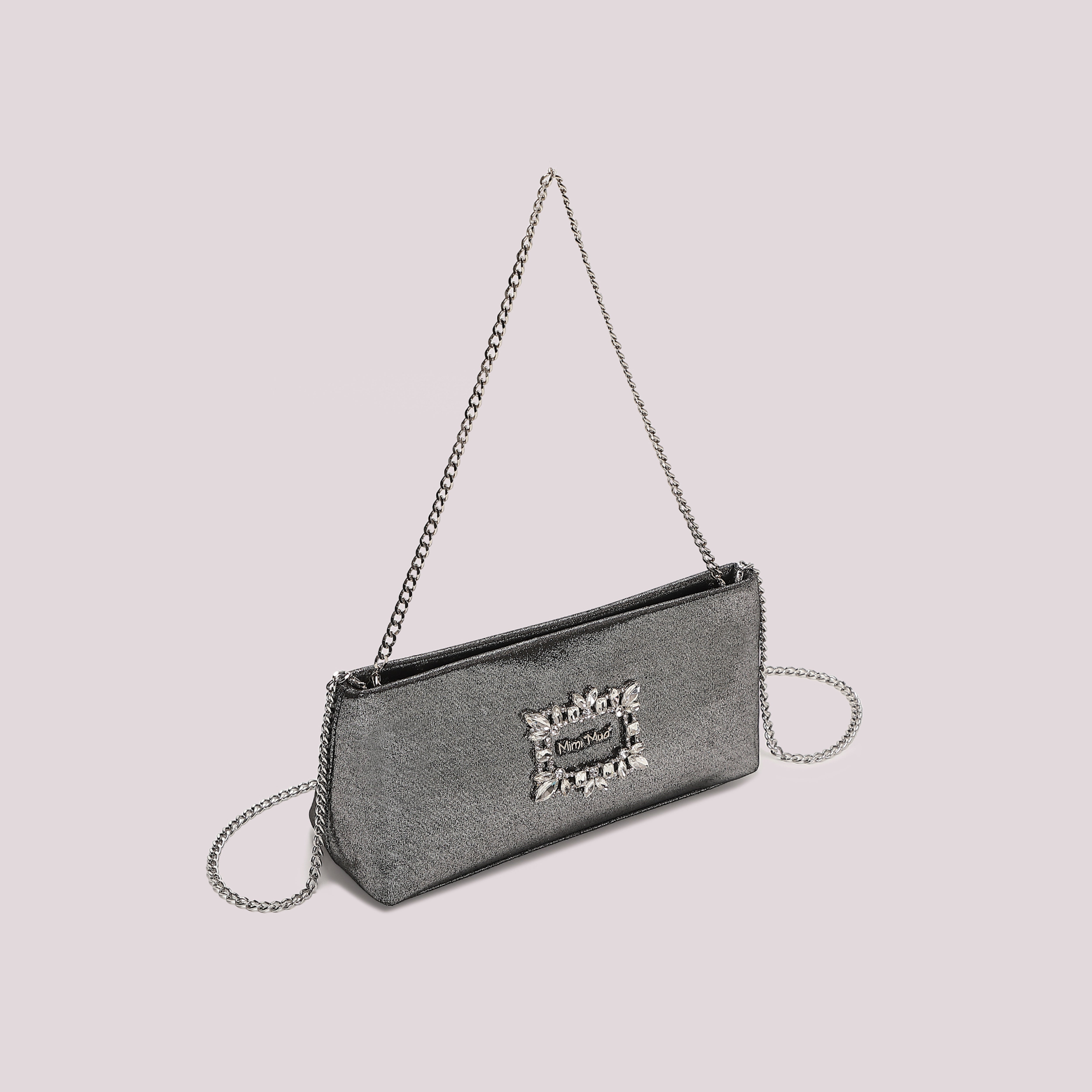 Mimi Mua clutch dettaglio gioiello nera strass