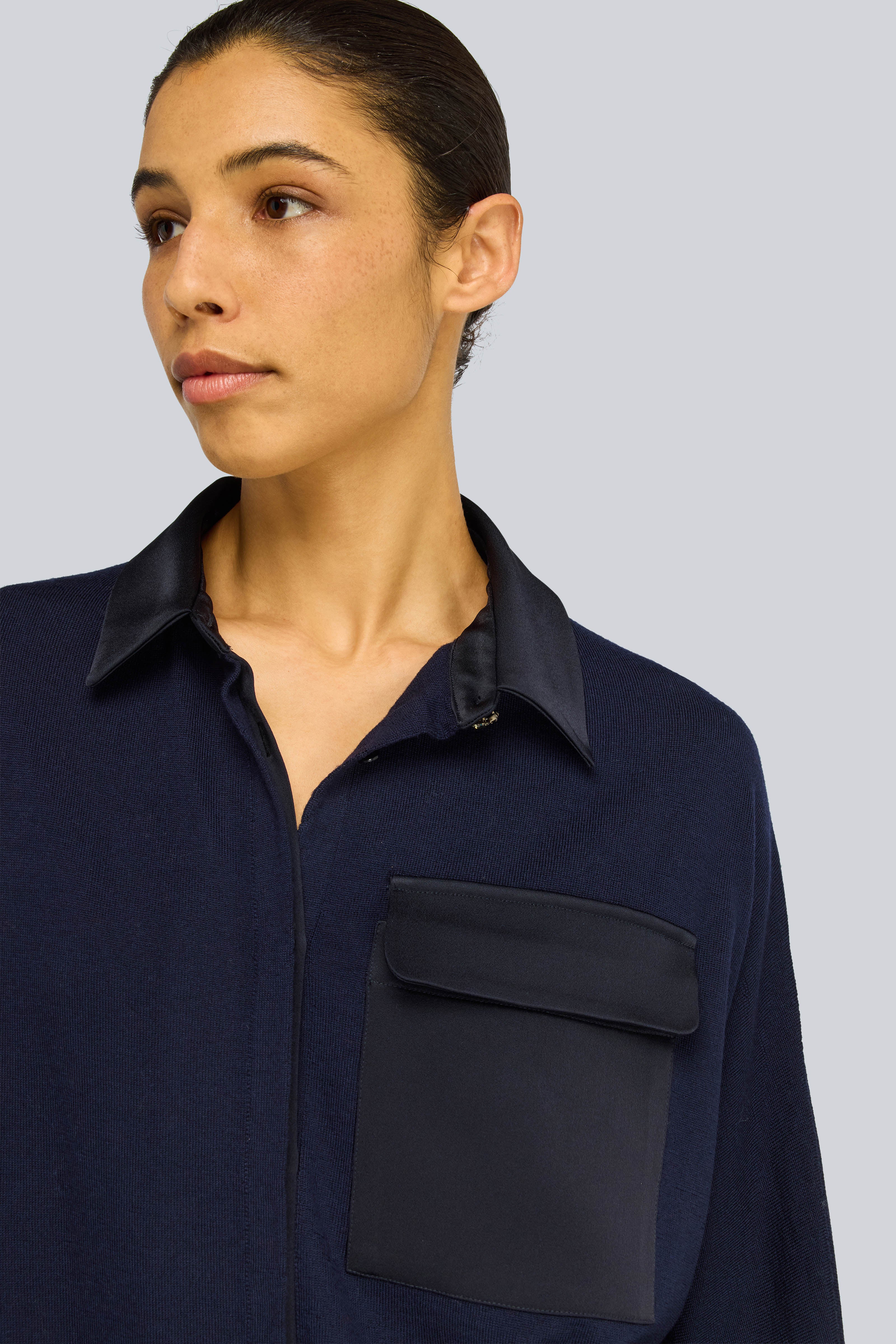 Semicouture Laetitia maglia in lana blu notte