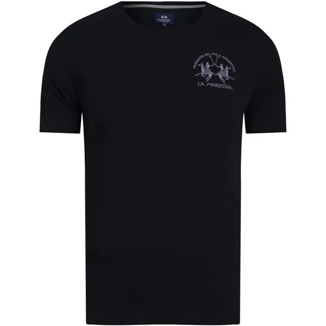 La Martina Logo t-shirt uomo nera XXXS cotone