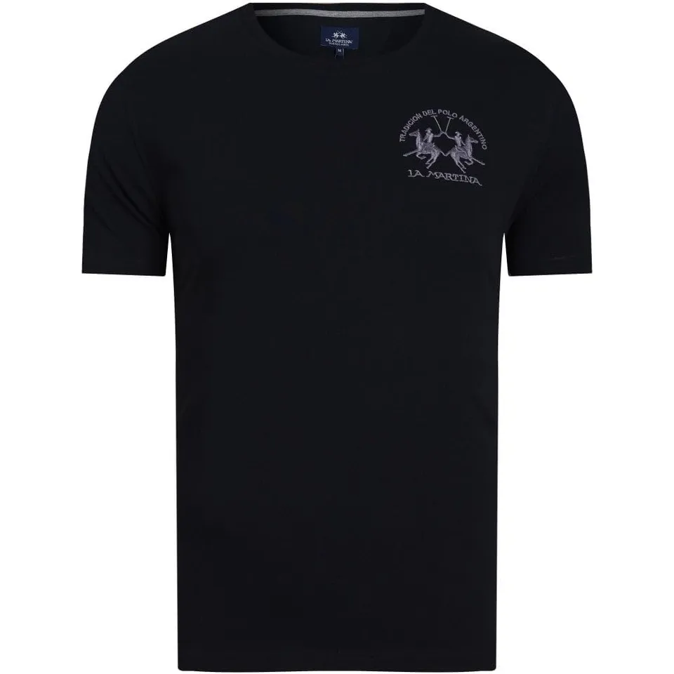 La Martina Logo t-shirt uomo nera XXXS cotone