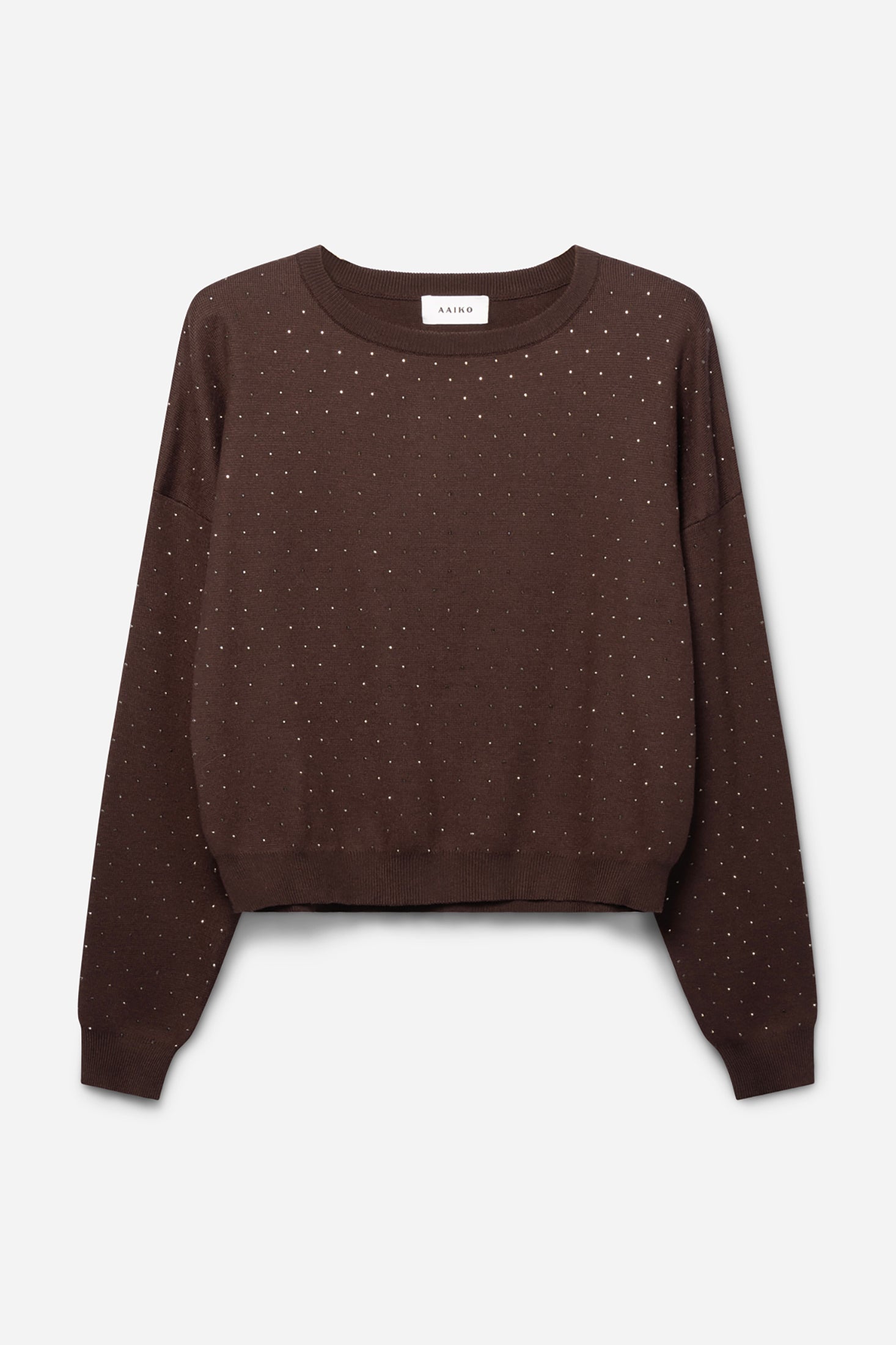 Aaiko Saren maglia marrone strass fit morbido