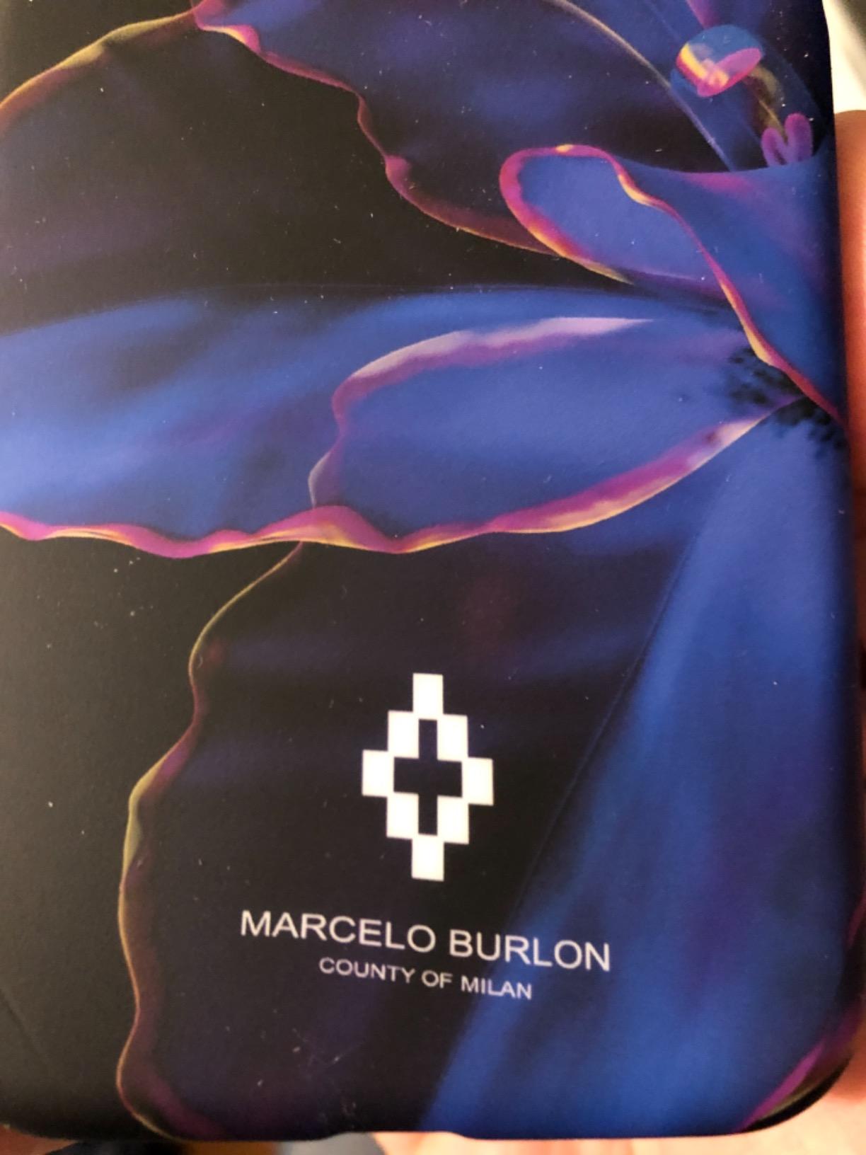 Marcelo Burlon Blue Flowers iPhone X/XS cover rigida soft touch