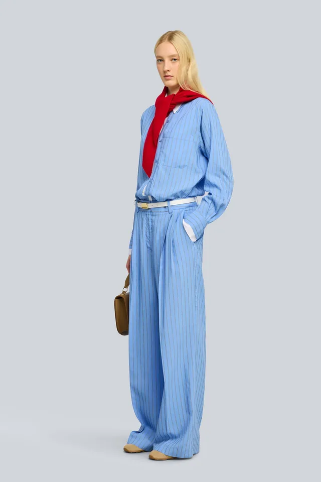 Semicouture Alexa pantalone rigato fluido