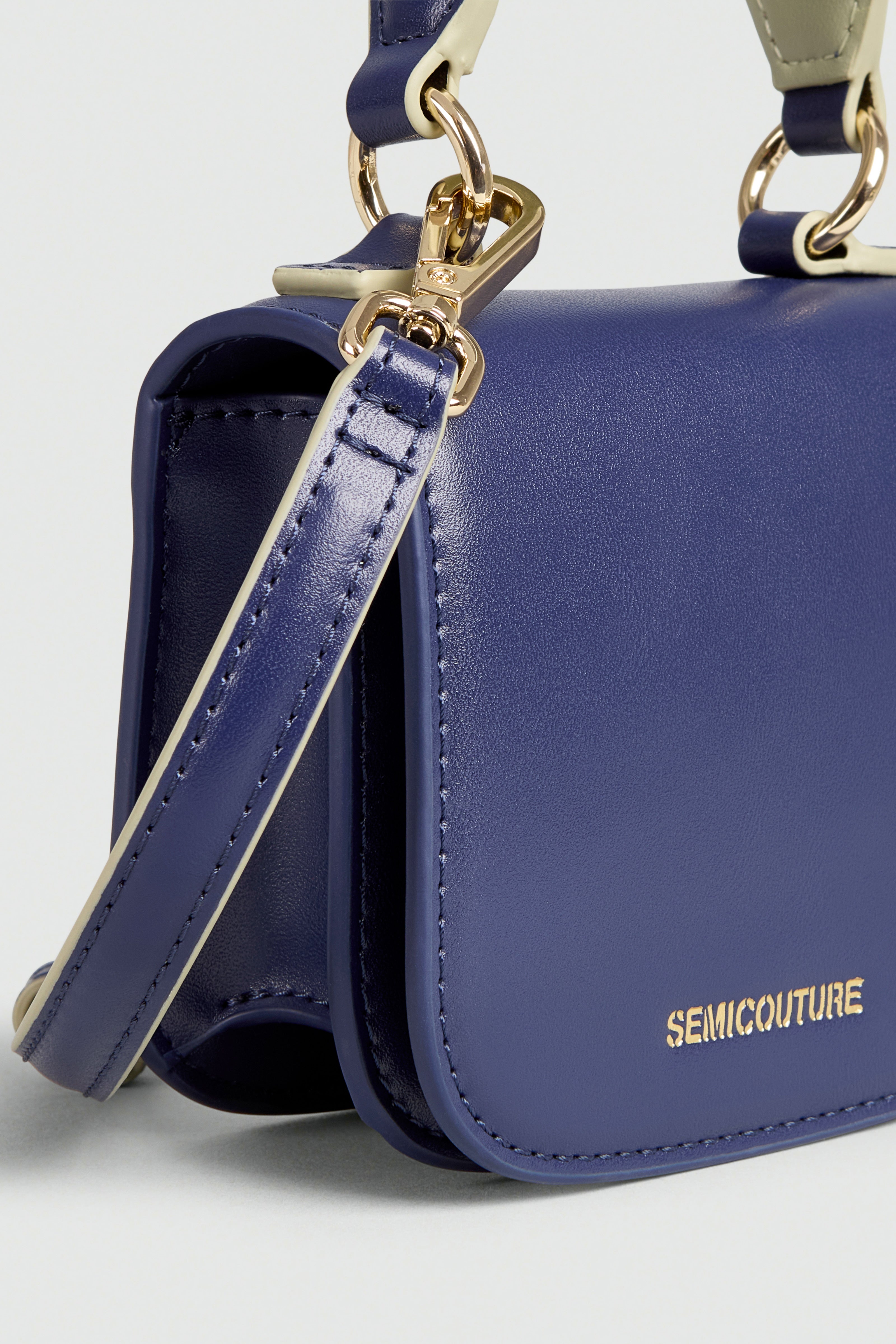 Semicouture Afrodite mini bag camel tracolla oro