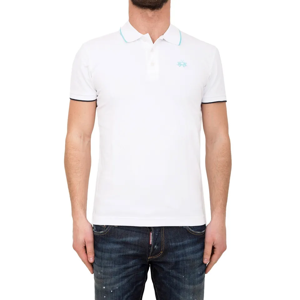 La Martina 20161 polo uomo bianca stretch taglia M