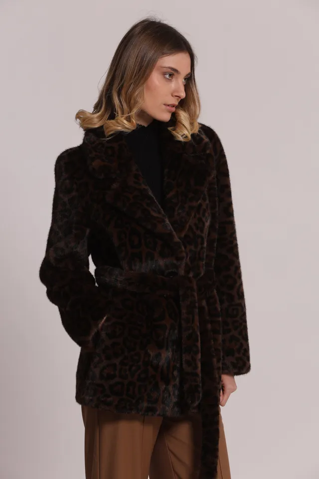 Mimi Mua Cappotto Pelliccia Animalier Ecologica