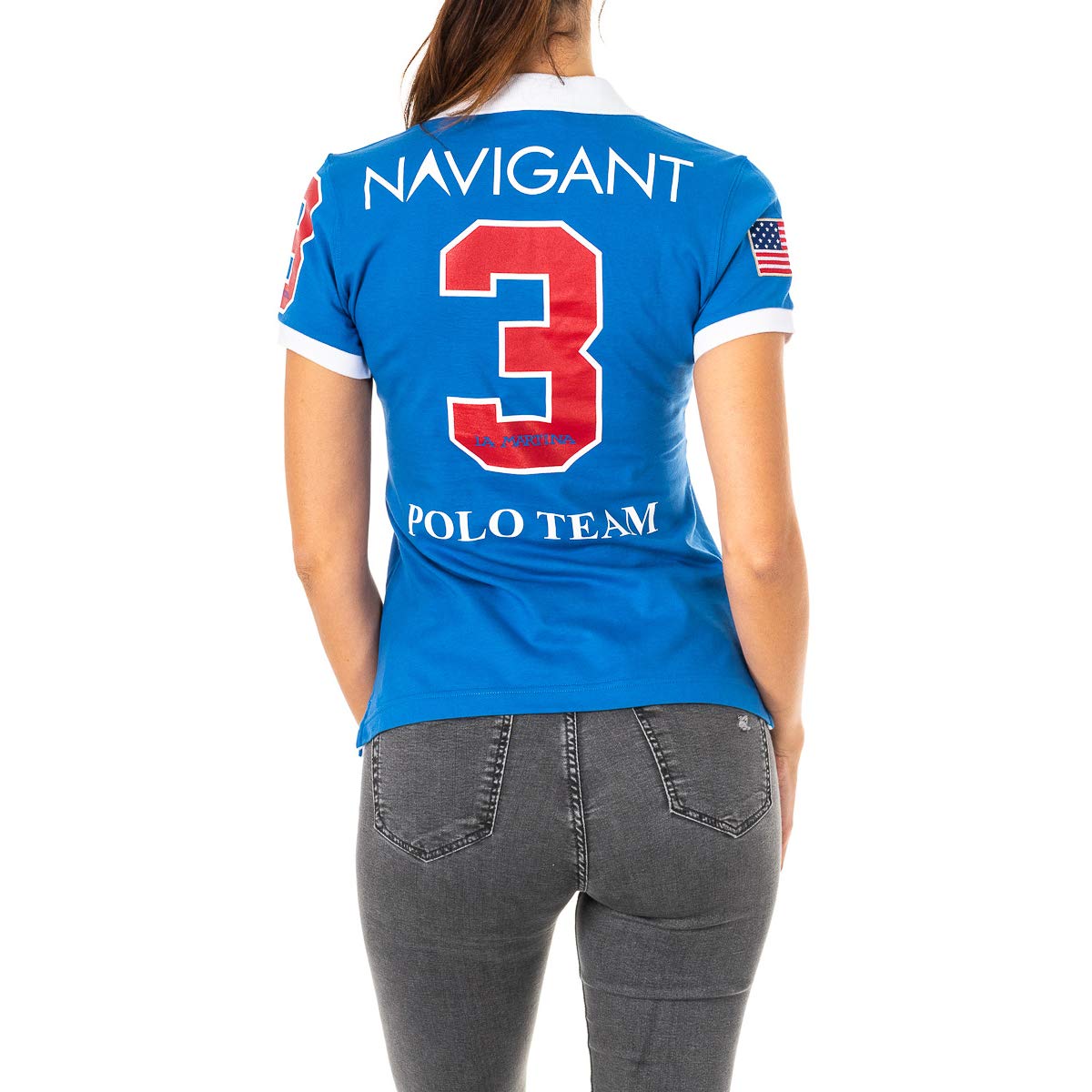 La Martina 2WPG84 polo donna manica corta cotone contrasto