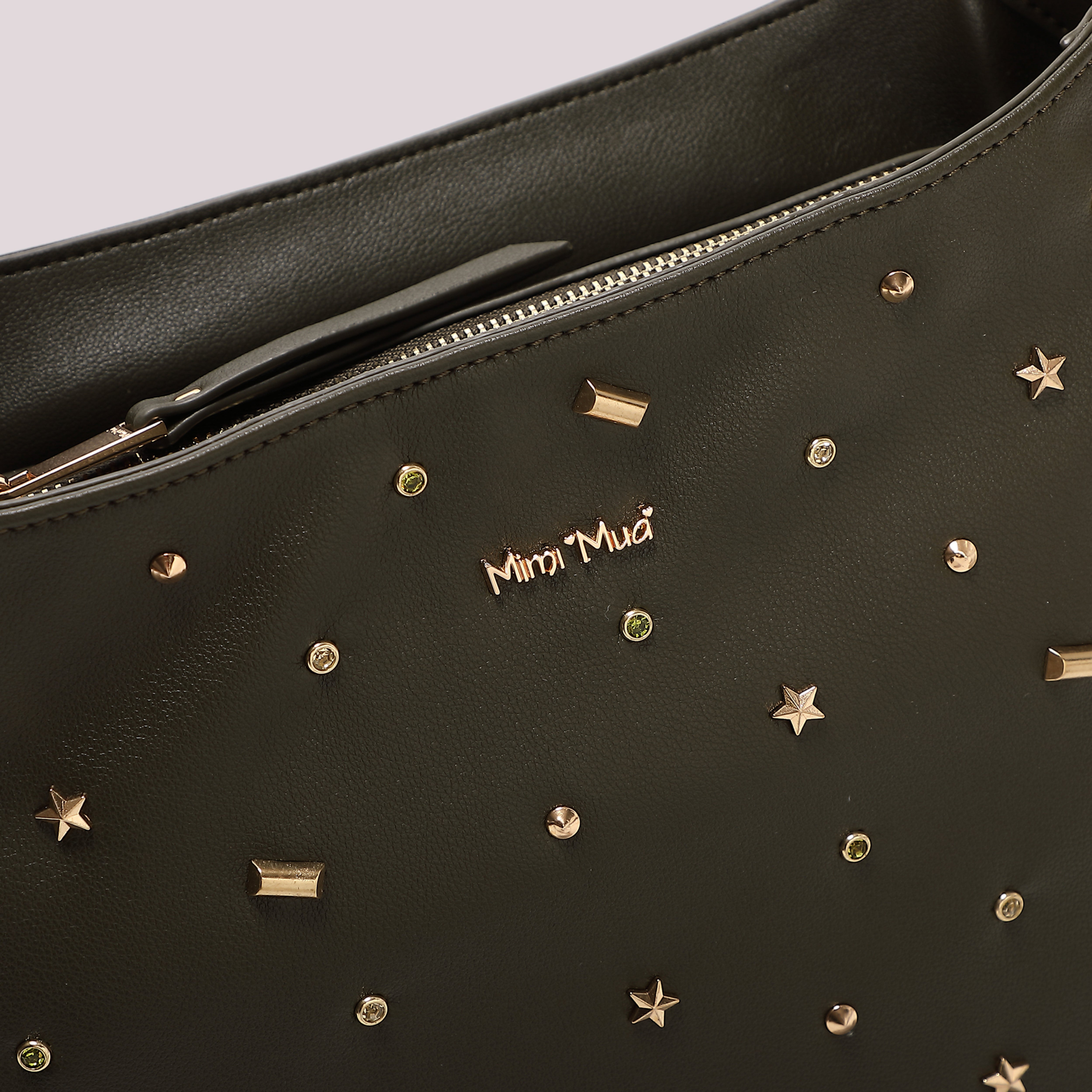 Mimi Mua Borsa a Spalla Applicazioni Nera 30cm