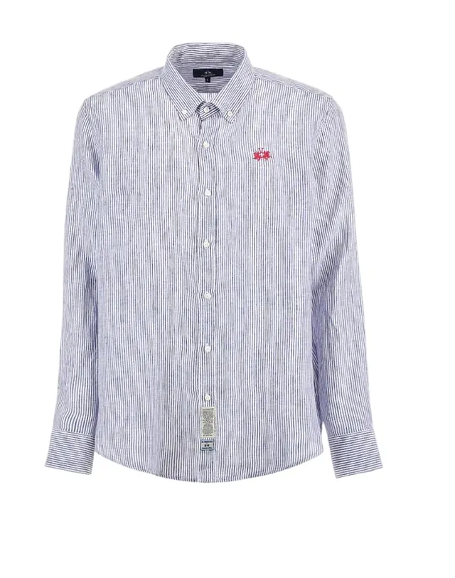La Martina MAC009 TL142 camicia uomo in lino