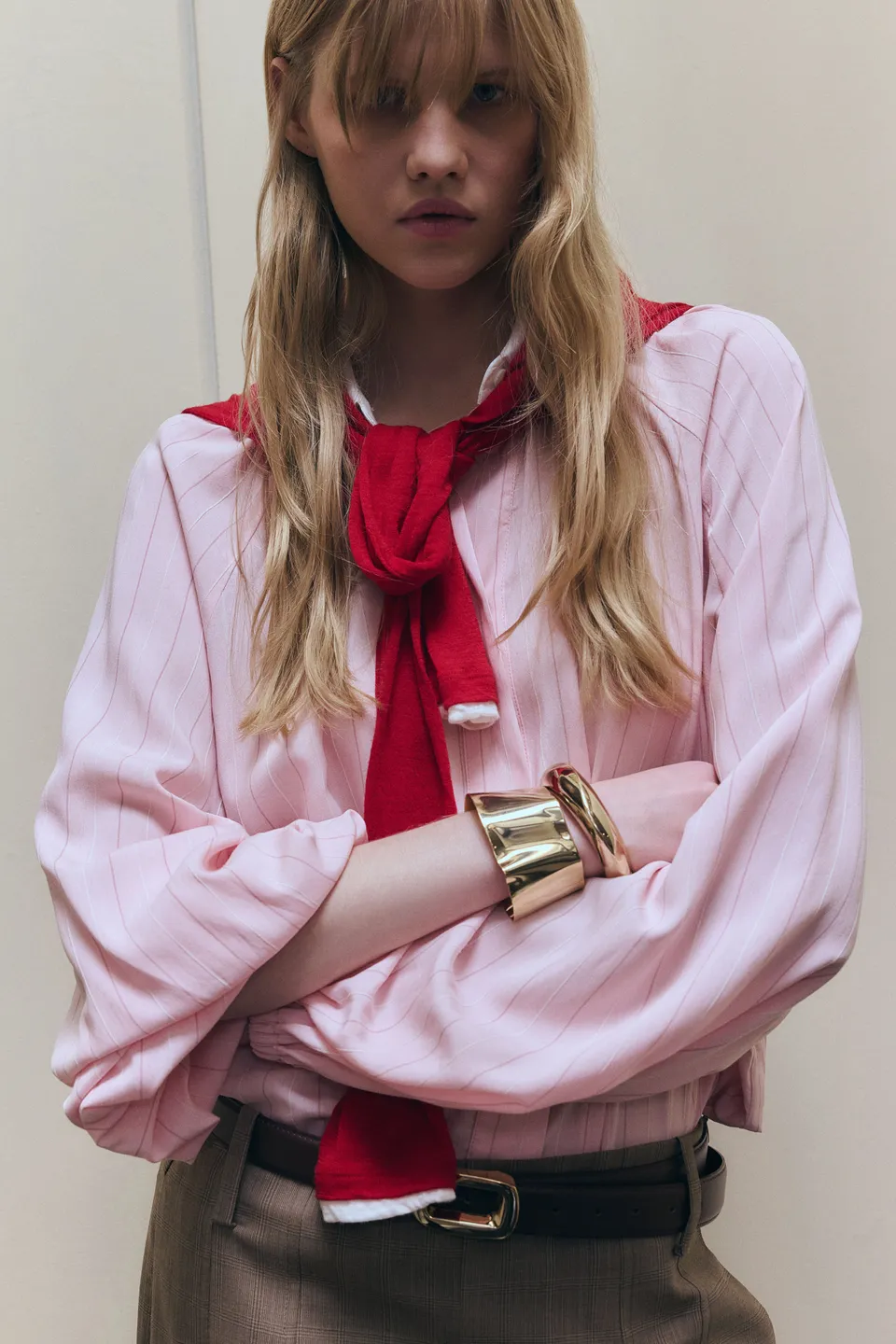 Semicouture Suzan camicia rigata rosa viscosa seta