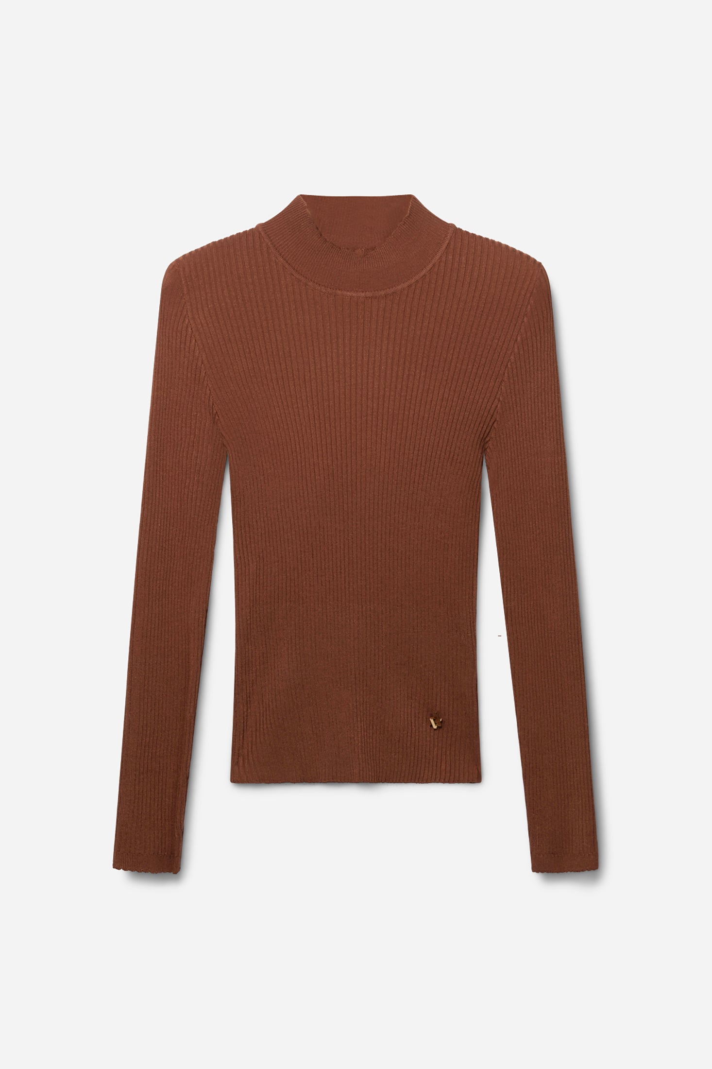 Aaiko Jaro top marrone collo alto coste