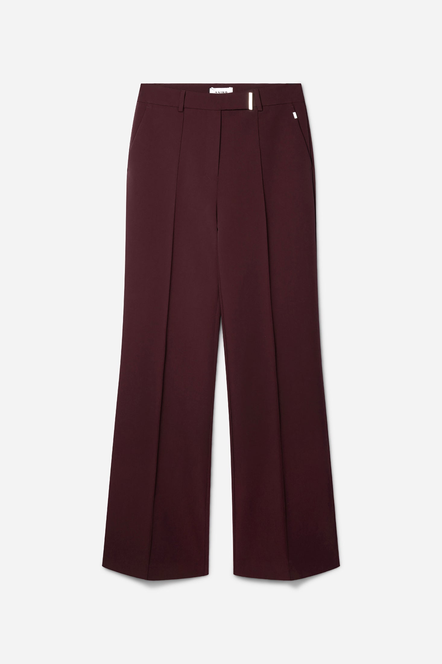 Aaiko Chantalle pantaloni bordeaux gamba larga piega