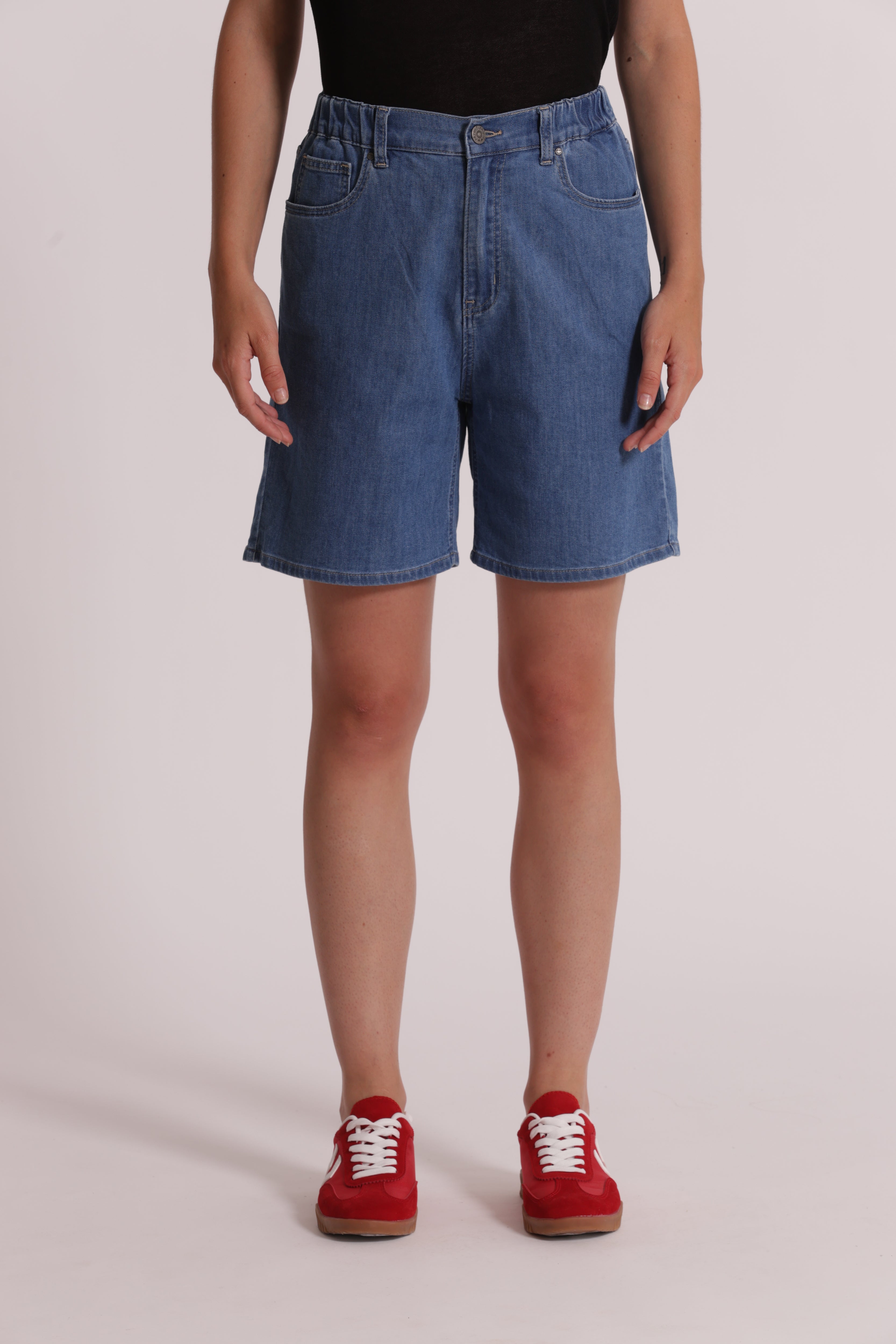 Mimi Mua Shorts in Denim shorts blu chiaro cotone