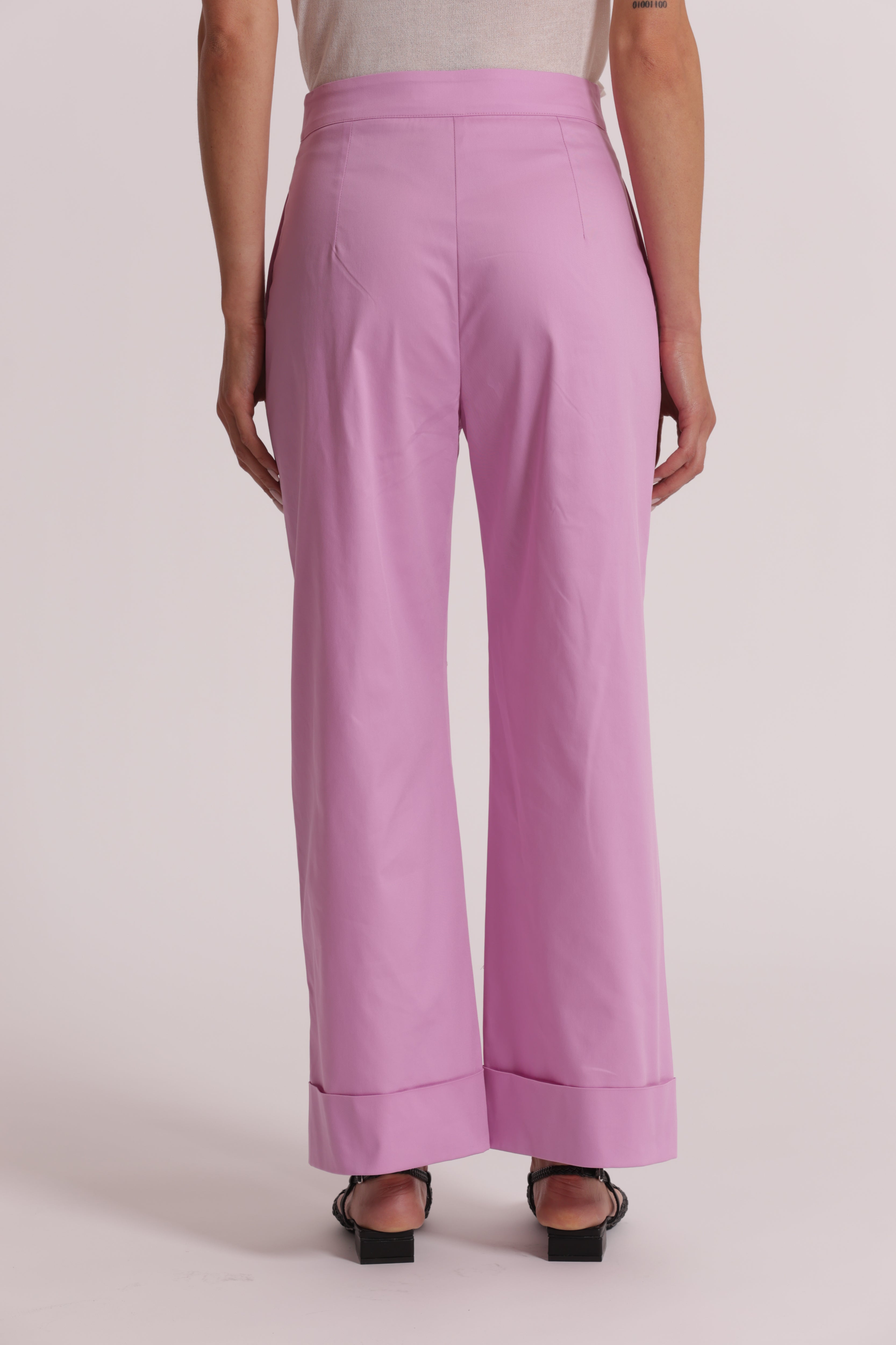 Mimi Mua Pantaloni Cotone con Risvolto Cammello