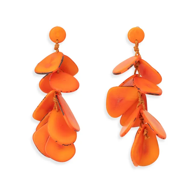 On Earth Cooperative Collection Samba orecchini tagua arancio 9 cm