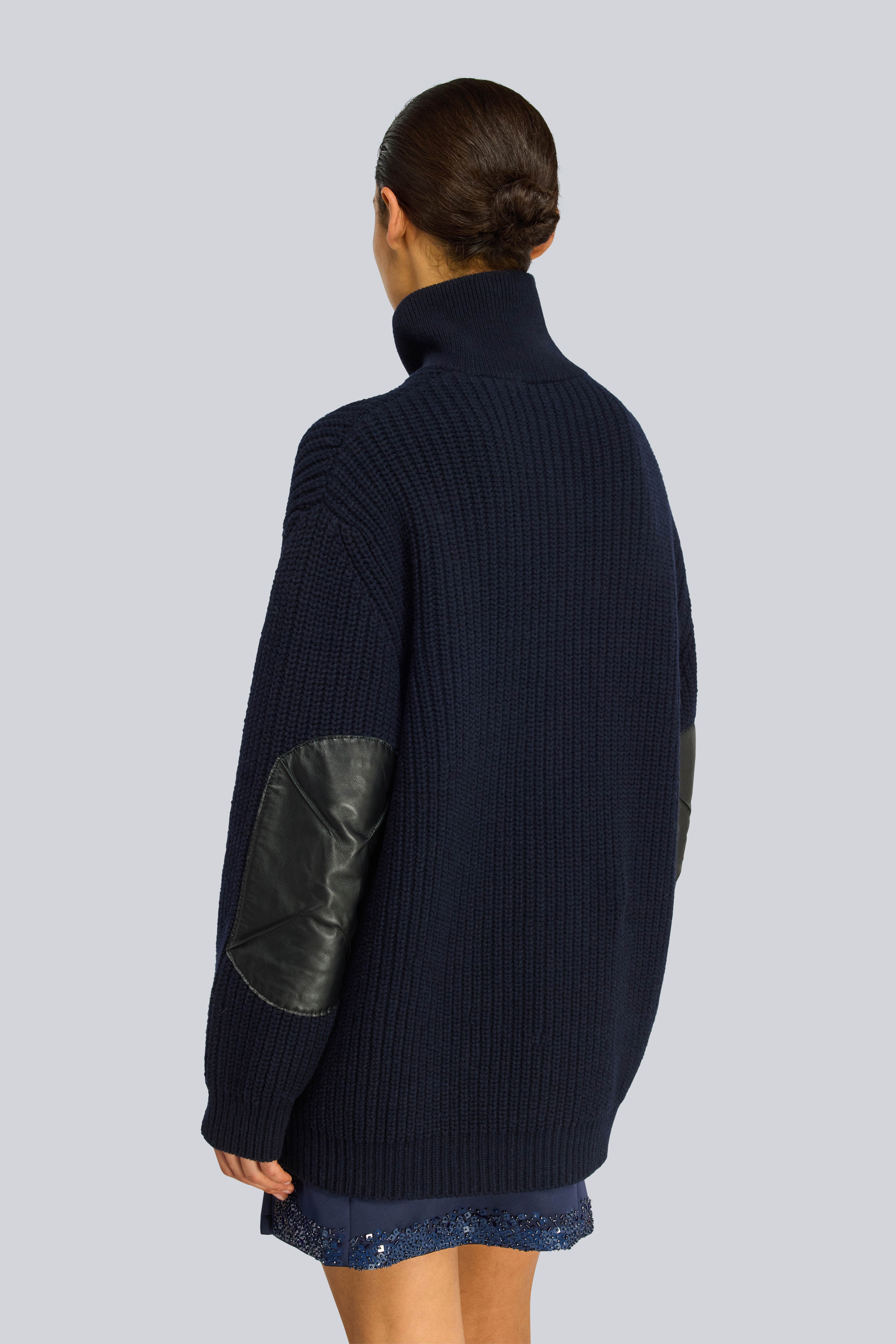 Semicouture Bessie bomber blu notte over punto pannocchia