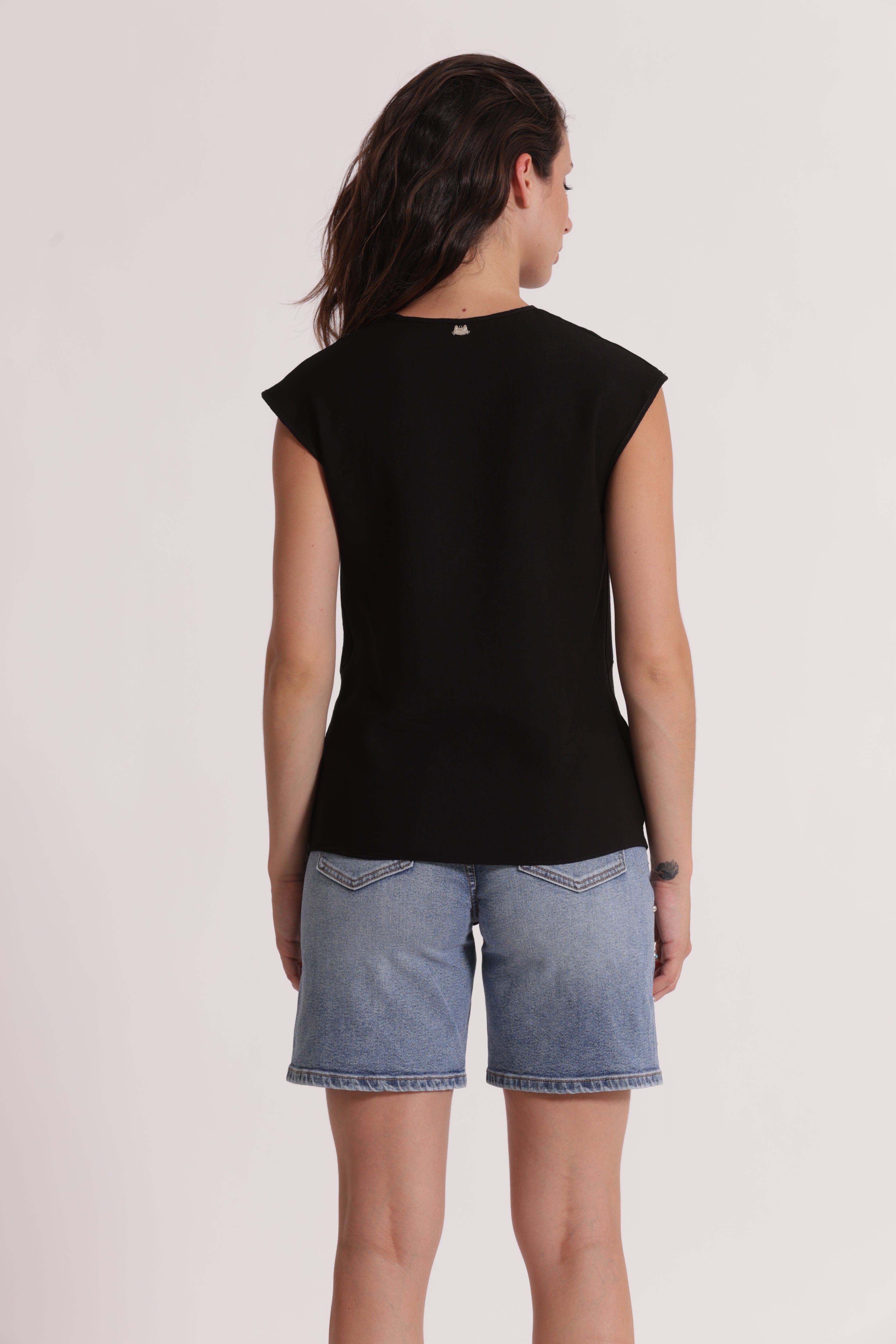 Mimi Mua Viscosa blusa bianco manica lunga