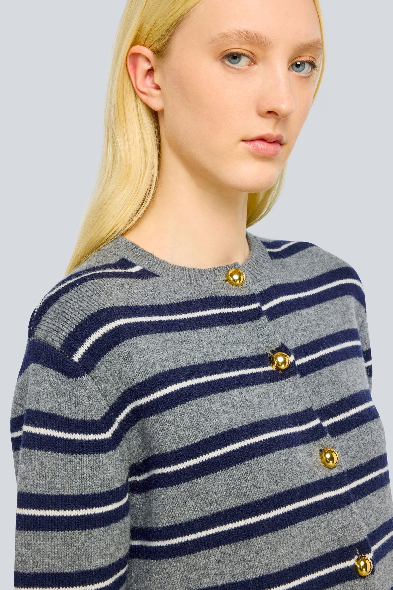 Semicouture Jasmine cardigan misto cashmere rigato