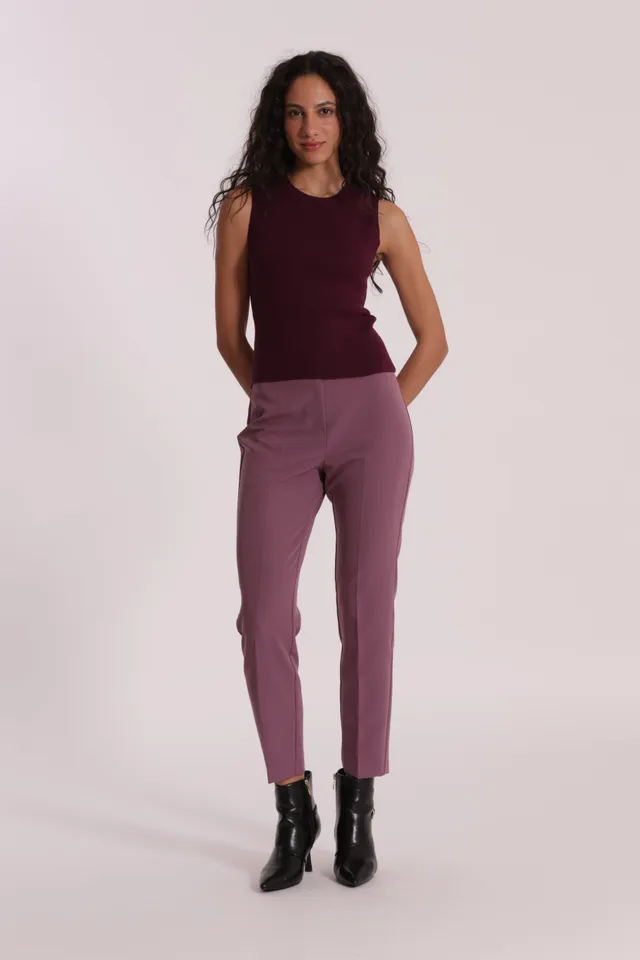 Mimi Mua Pantalone Sigaretta Tessuto Tecnico Nero Elasticizzato