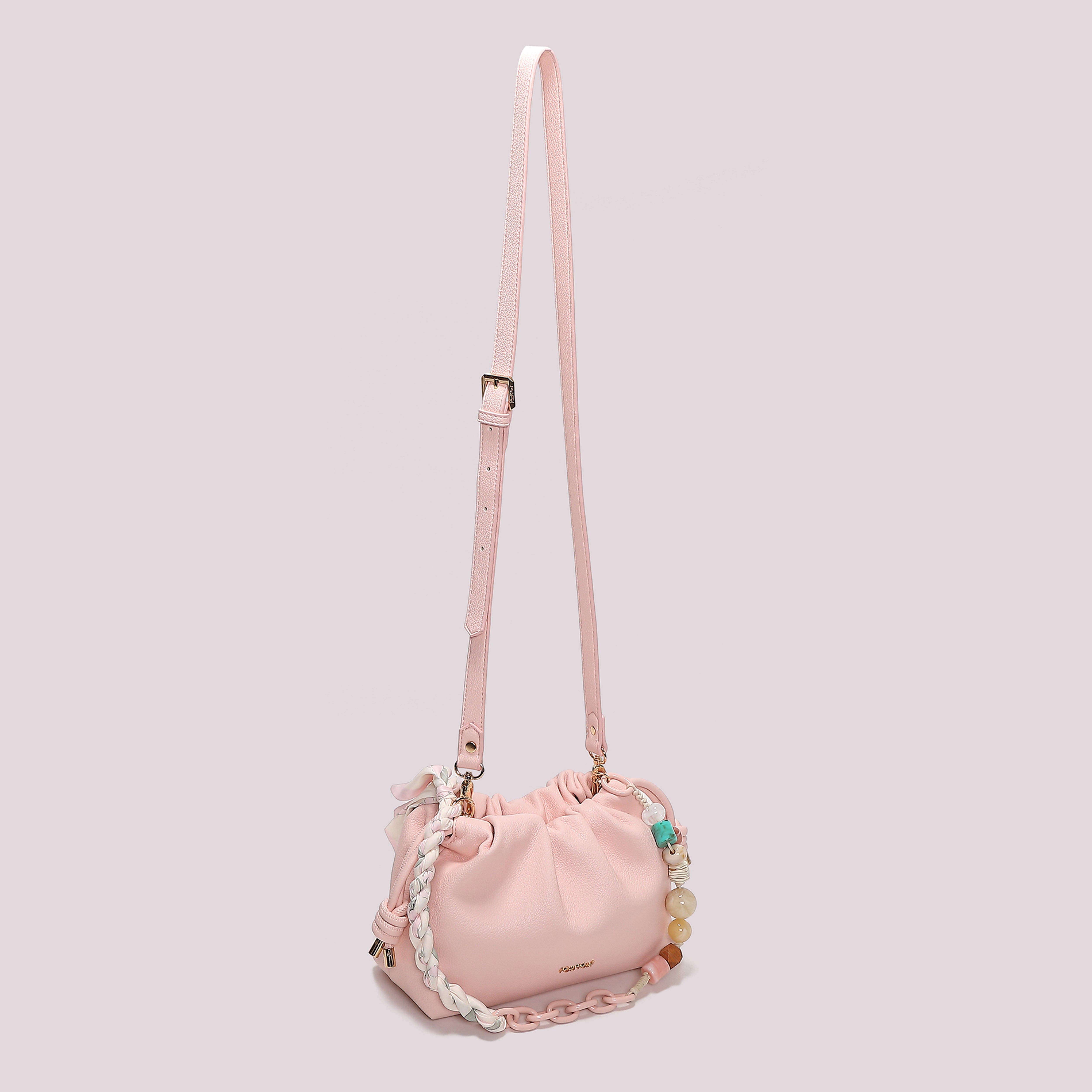 Mimi Mua Tracolla con Foulard borsa a tracolla ecopelle panna