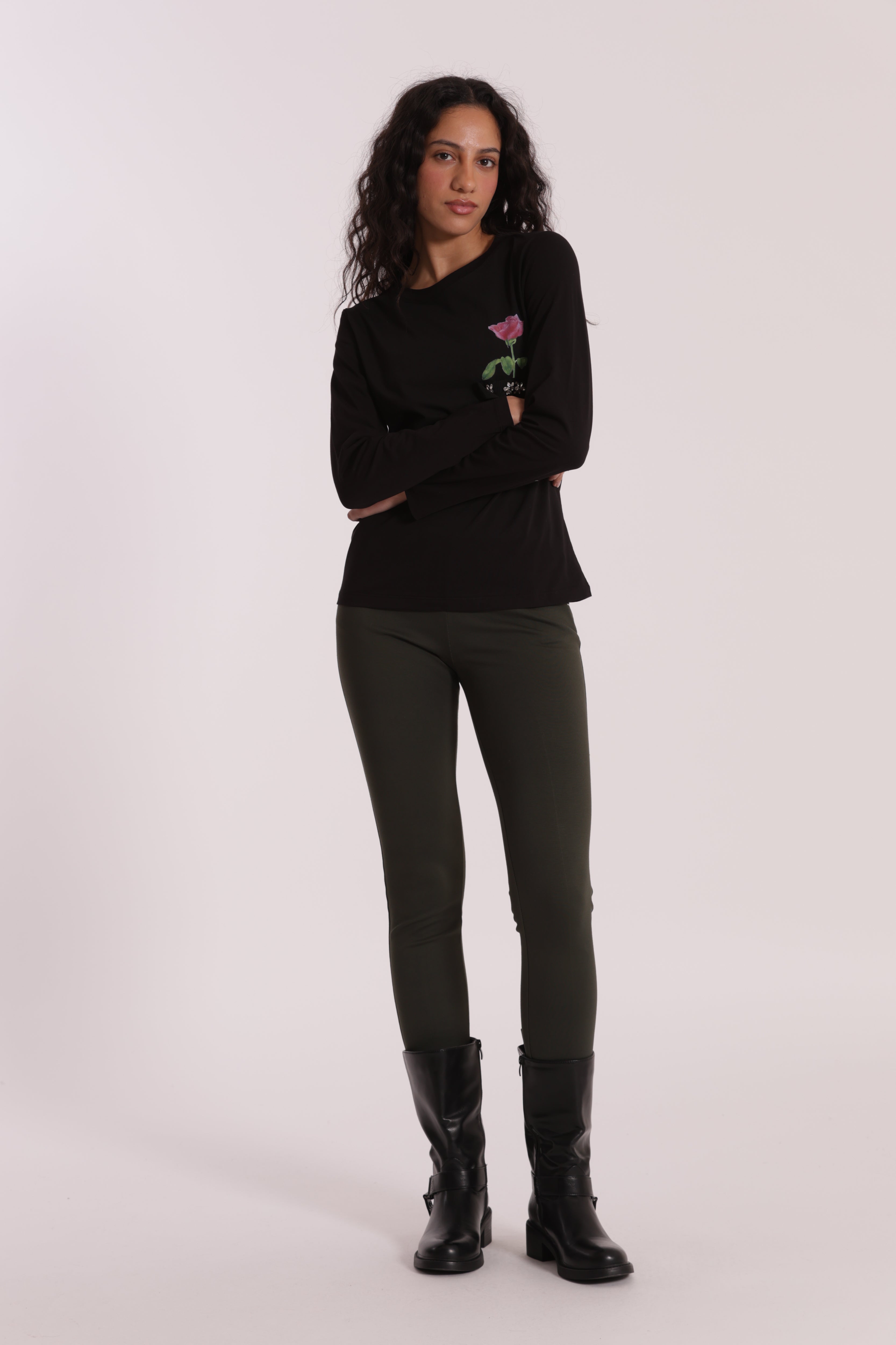 Mimi Mua Pantalone Push Up Punto Milano Nero