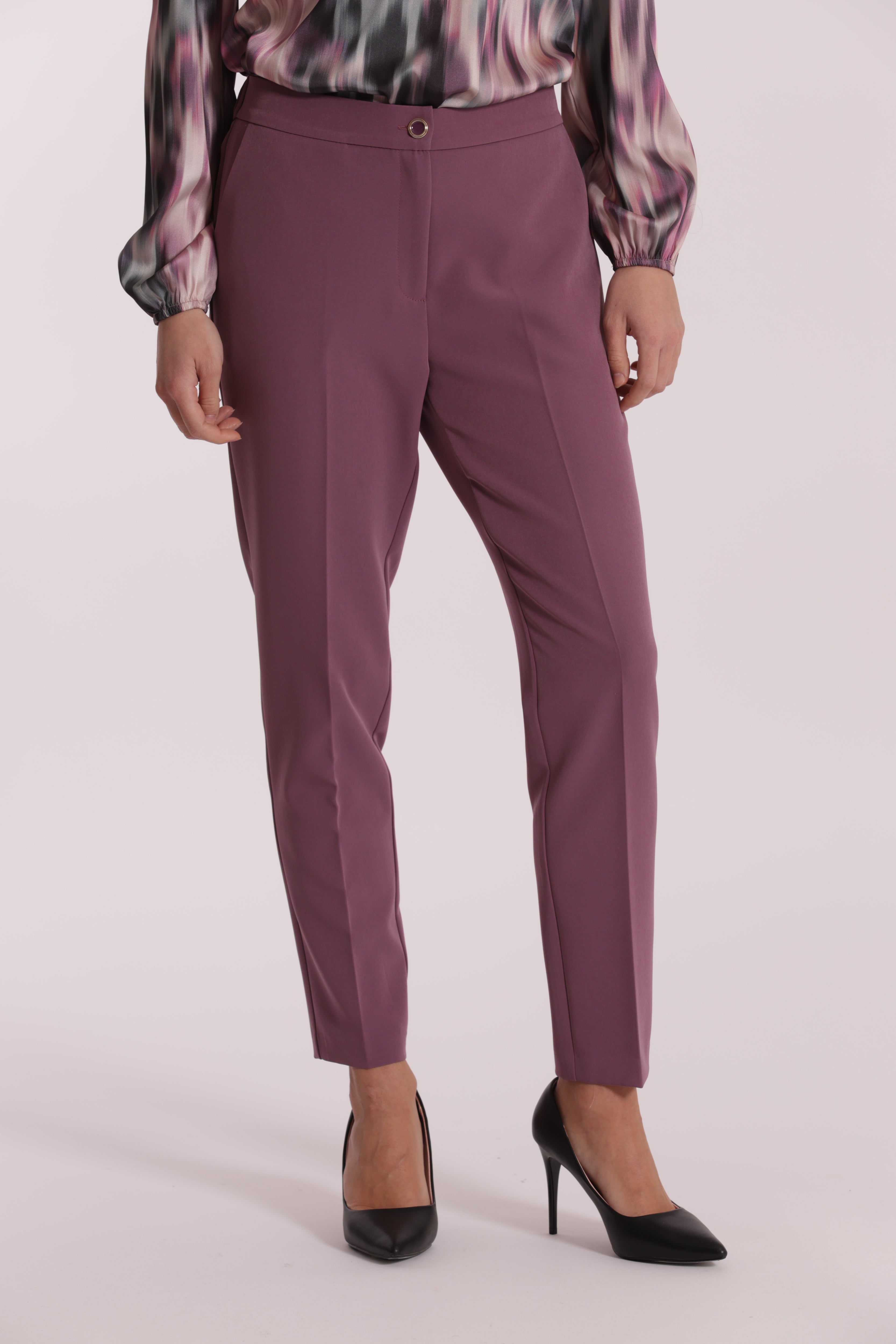 Mimi Mua Pantalone Sigaretta Elastico Nero Tecnico