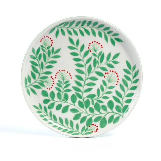 On Earth Cooperative Collection Flora piatto ceramica verde 24,5 cm