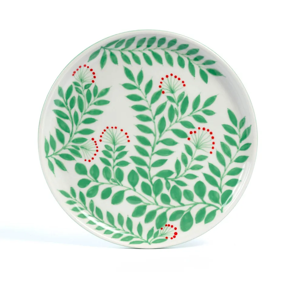 On Earth Cooperative Collection Flora piatto ceramica verde 24,5 cm