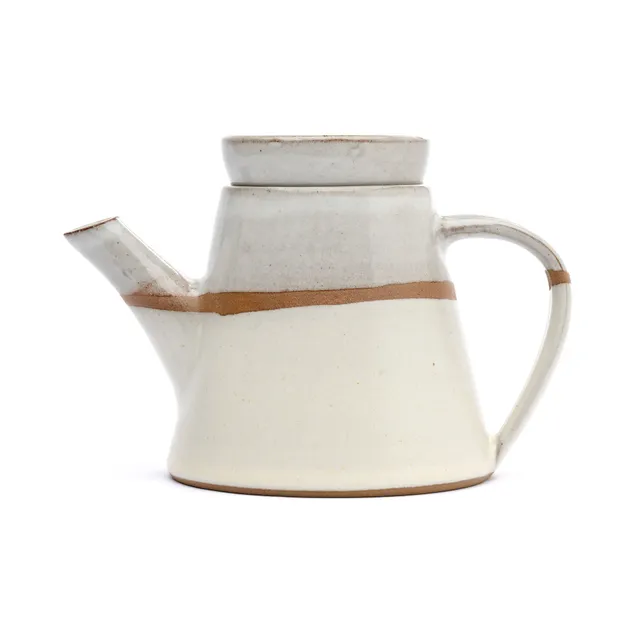 On Earth Cooperative Collection Voile teiera gres bianca h 12,5 cm
